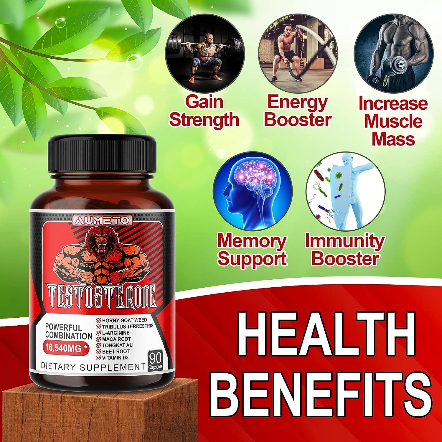 AUMETO 8IN1 Ultra Test Support 16540mg w Tribulus Terrestris LArginine