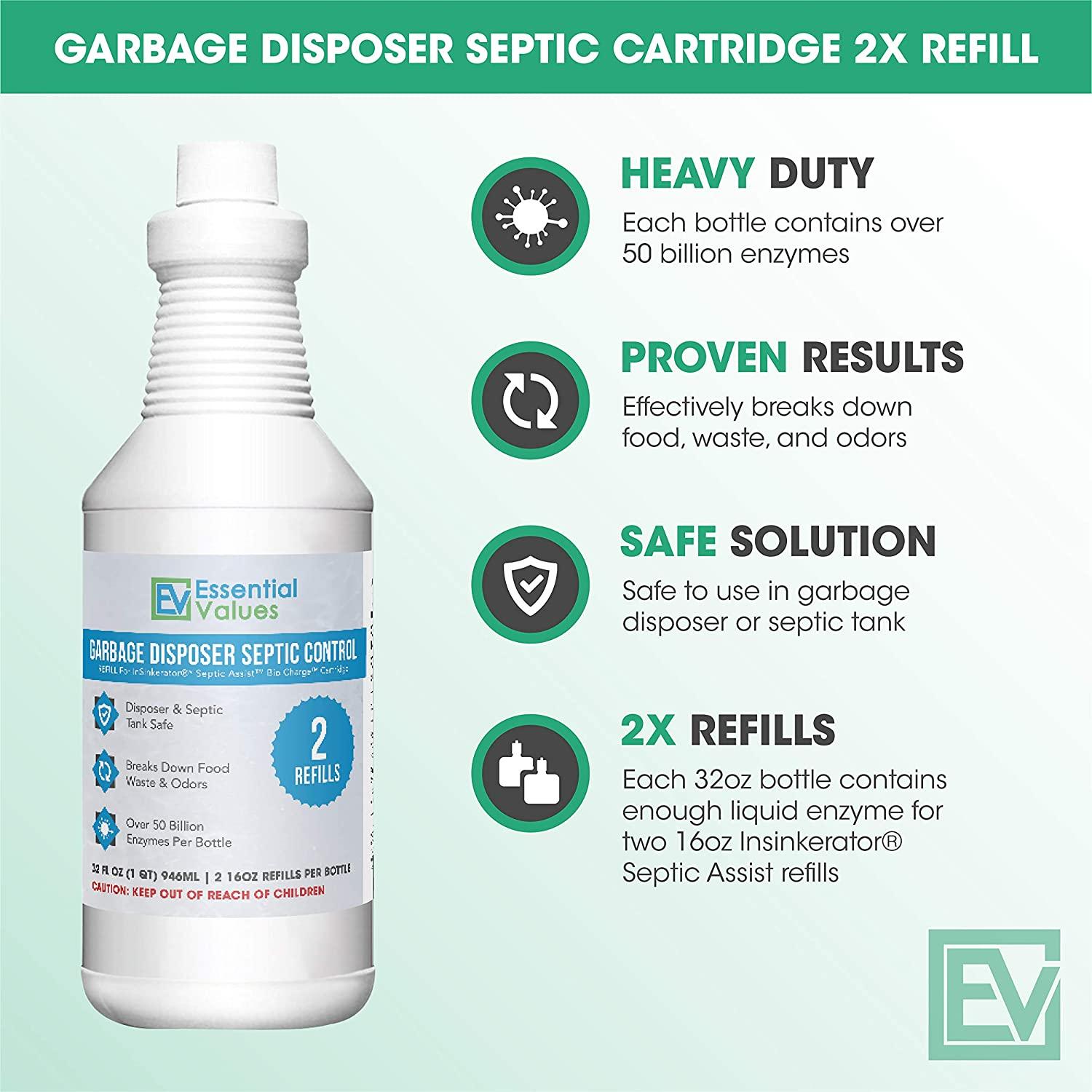 Essential Values 2X Refill Septic Treatment For InSinkErator Septic Assist & Bio Charge Models