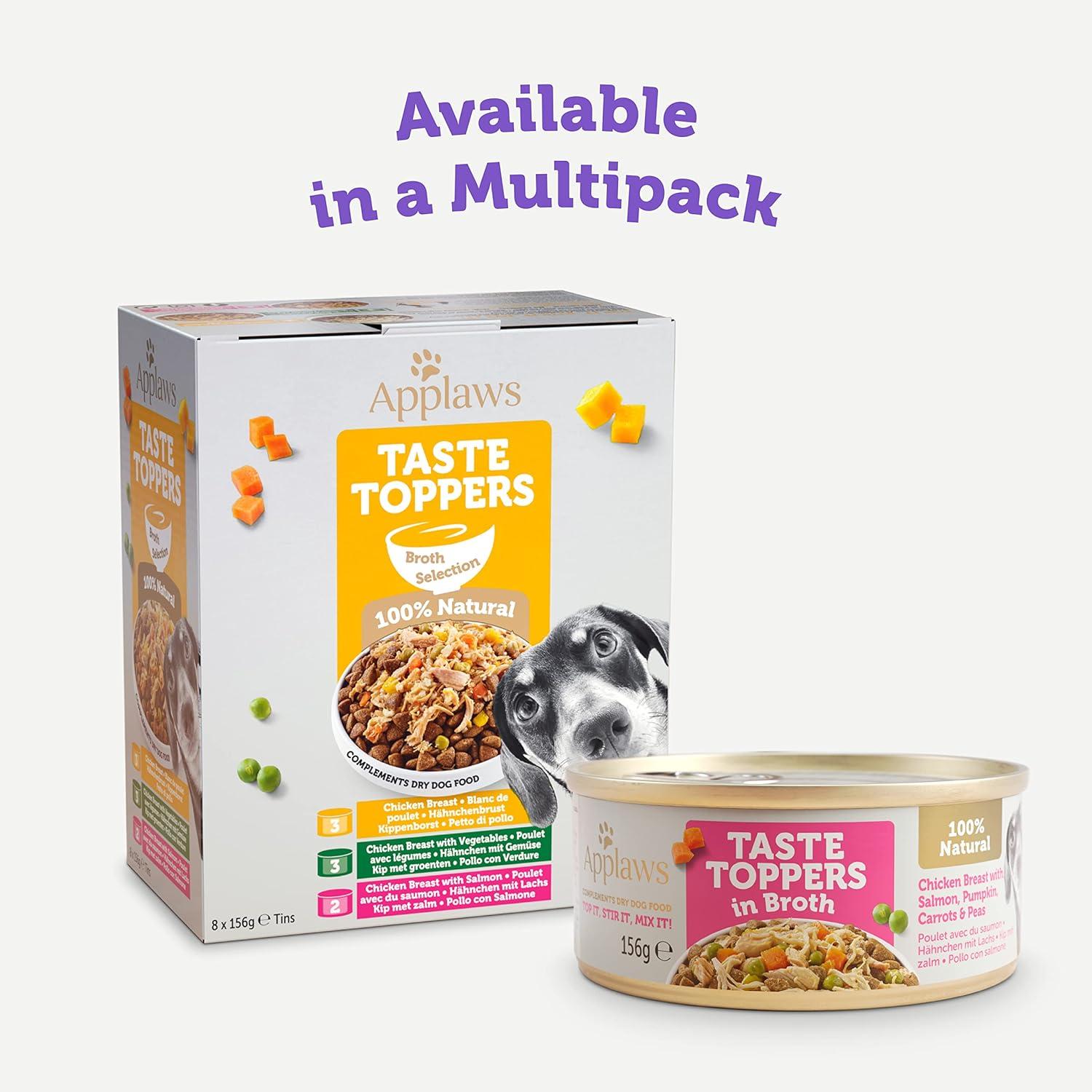 Buy Applaws 100% Natural Wet Dog Food Topper - Chicken & Salmon in Broth  (156g 12 Pack) - Premium 1.87kg for Healthy Pets | Buy Now with Express  International Delivery | GoSupps.com