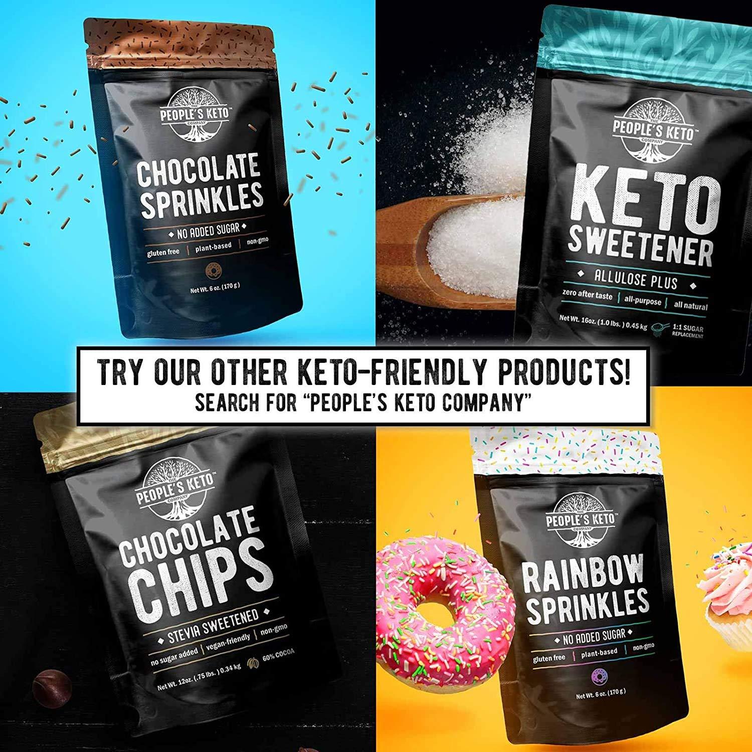 Keto Sprinkles, 6 oz. Larger Value Size, Dye Free, NonGMO, PlantBased