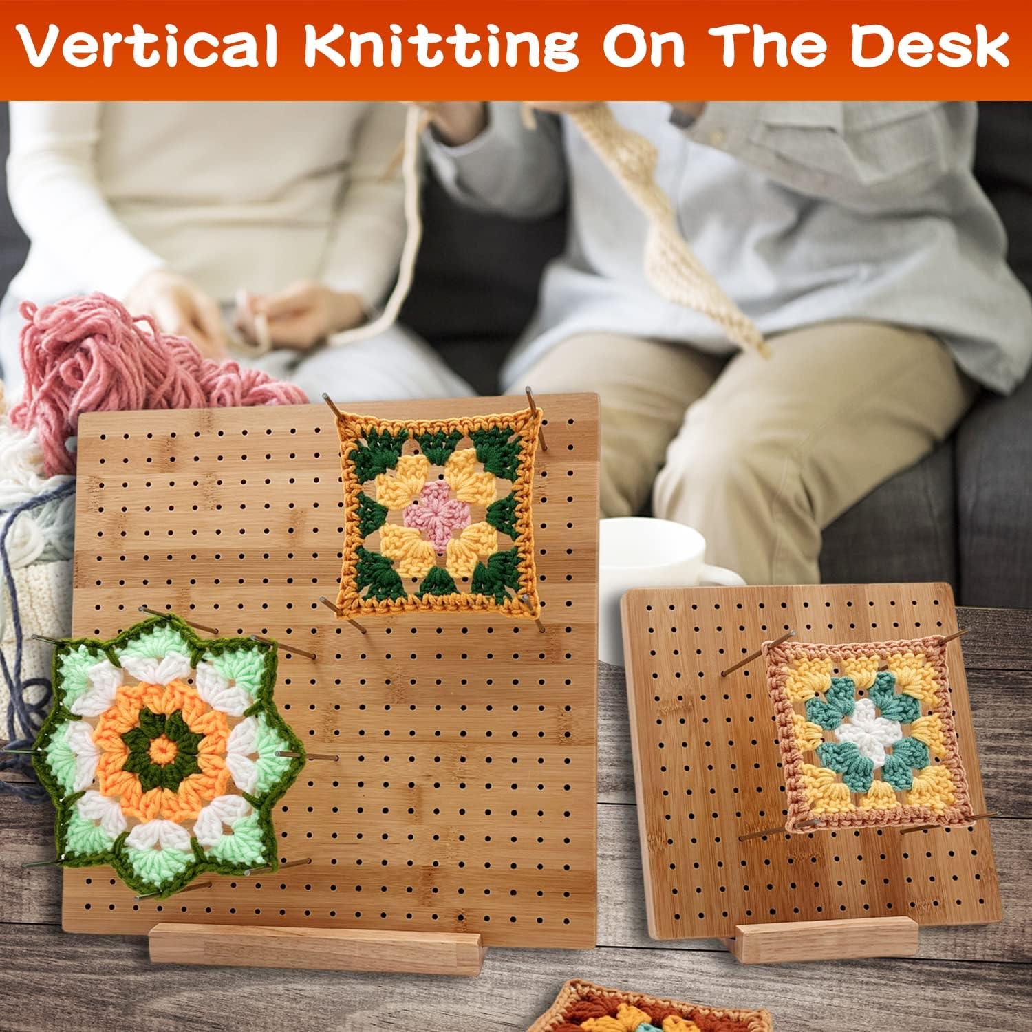 Easy Crochet Blocking Boards for Knitting and Crochet Projects - Wooden  Blocking Mat for Knitting with 20 Stainless Steel Pins - 11 x 9 Inches
