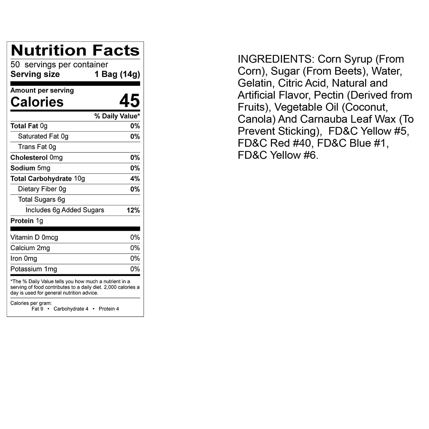 Albanese 12 Flavor Gummi Bear Cubs Mini Packs 50 Count Bags World's