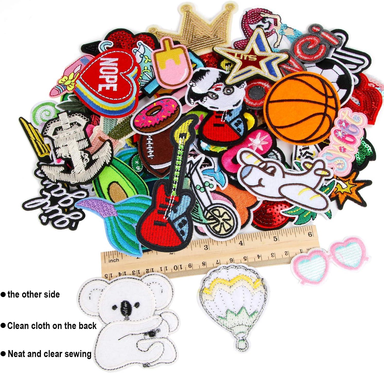 Dandan DIY 50pcs Random Assorted Styles Embroidered Patch Sew On/Iron on Patch