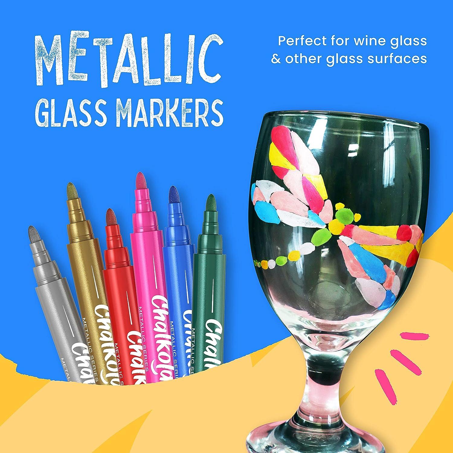 Chalkola Liquid Chalk Markers & Metallic Colors Pack of 16 Chalk