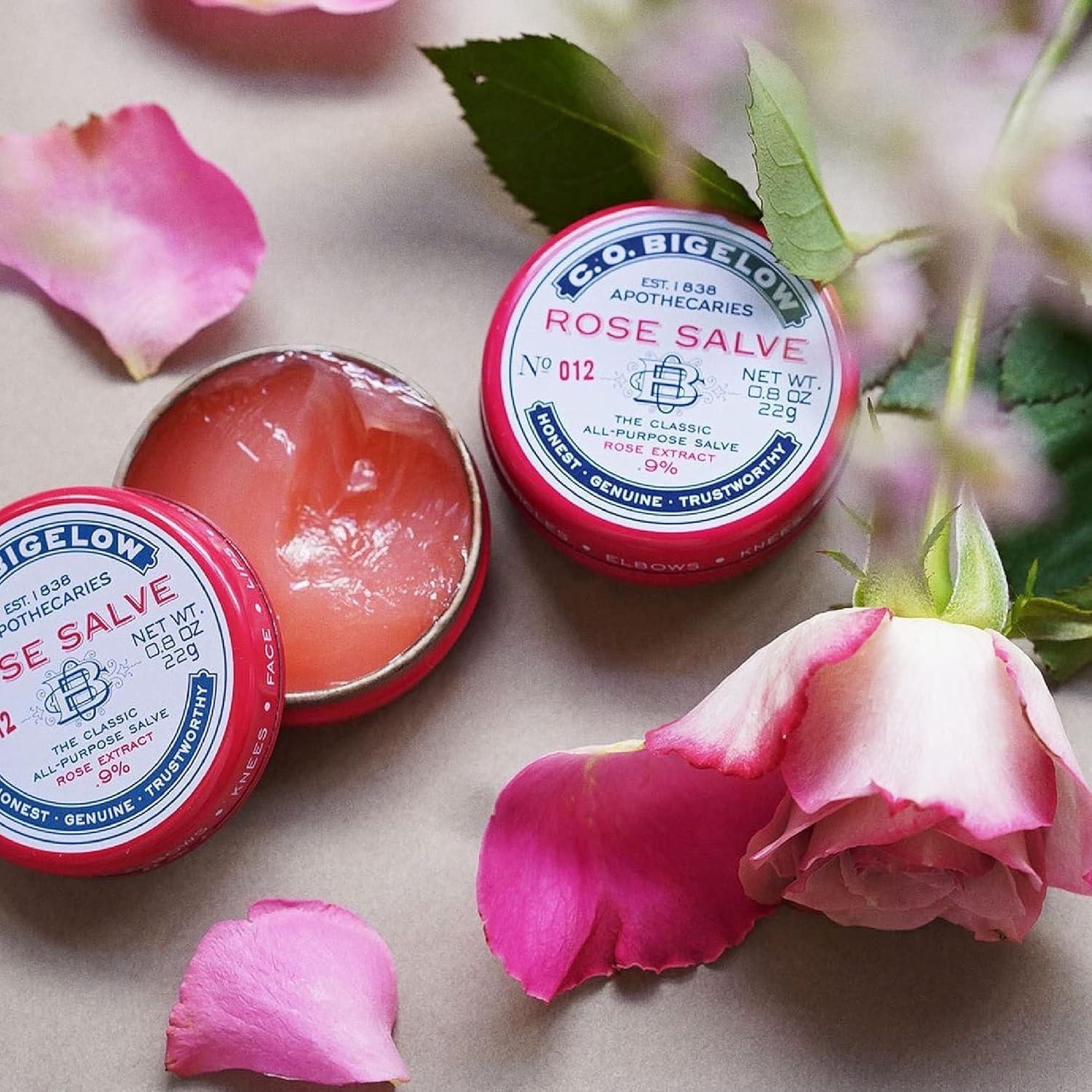 C.O. Bigelow Rose Salve Trio - Pack of 3 Lip Balm Tins for Chapped Lips &  Dry Skin | Buy Now with Express International Delivery