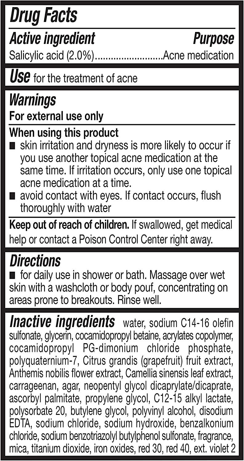 Amazon Basics Clarifying Pink Grapefruit Body Wash, 2 Salicylic Acid