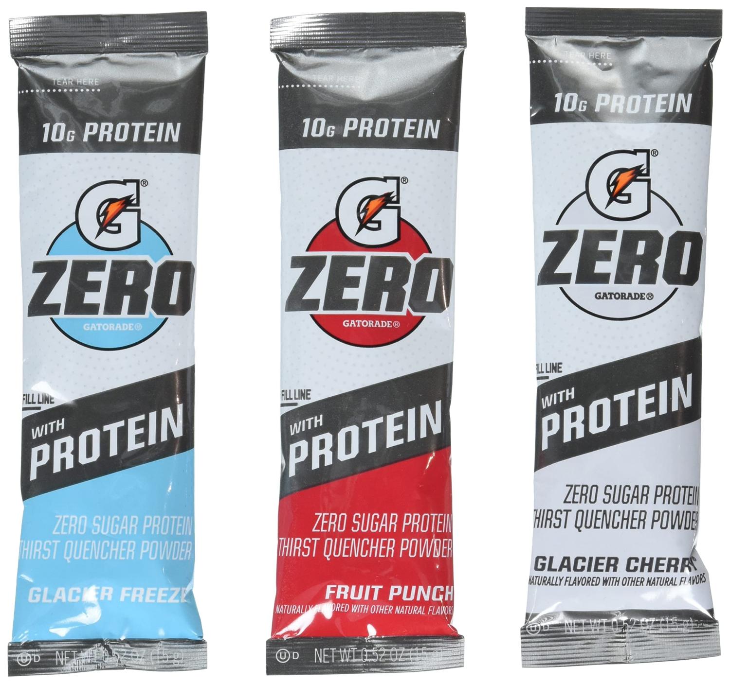 Gatorade Zero Protein Powder Sticks 30 Pack 10g Whey Protein Isolate