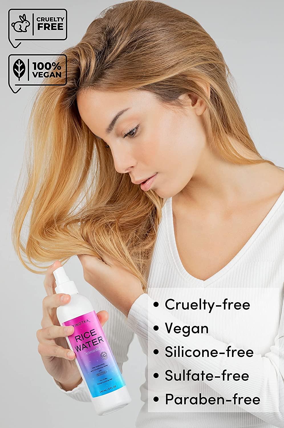 Fermented Rice Water Hair Mist for Hair Growth (8 oz) with Biotin and