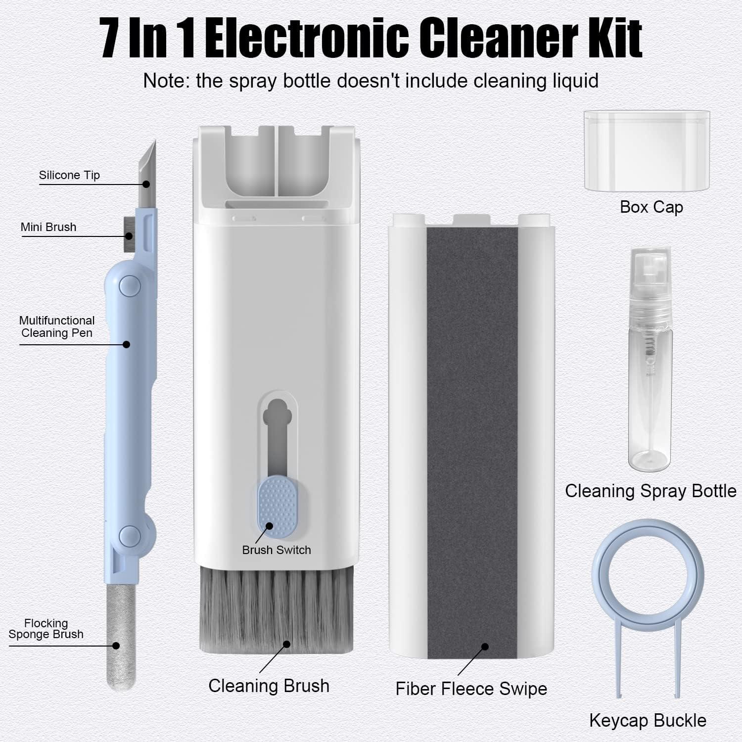 7 in 1 Electronic Cleaner Kit, Keyboard Cleaner Kit with Brush, 3 in 1  Cleaning Pen for Airpods Pro, Multifunctional Cleaning Kit for Earphone,  Keyboard, Laptop, Phone, PC Monitor(Blue)
