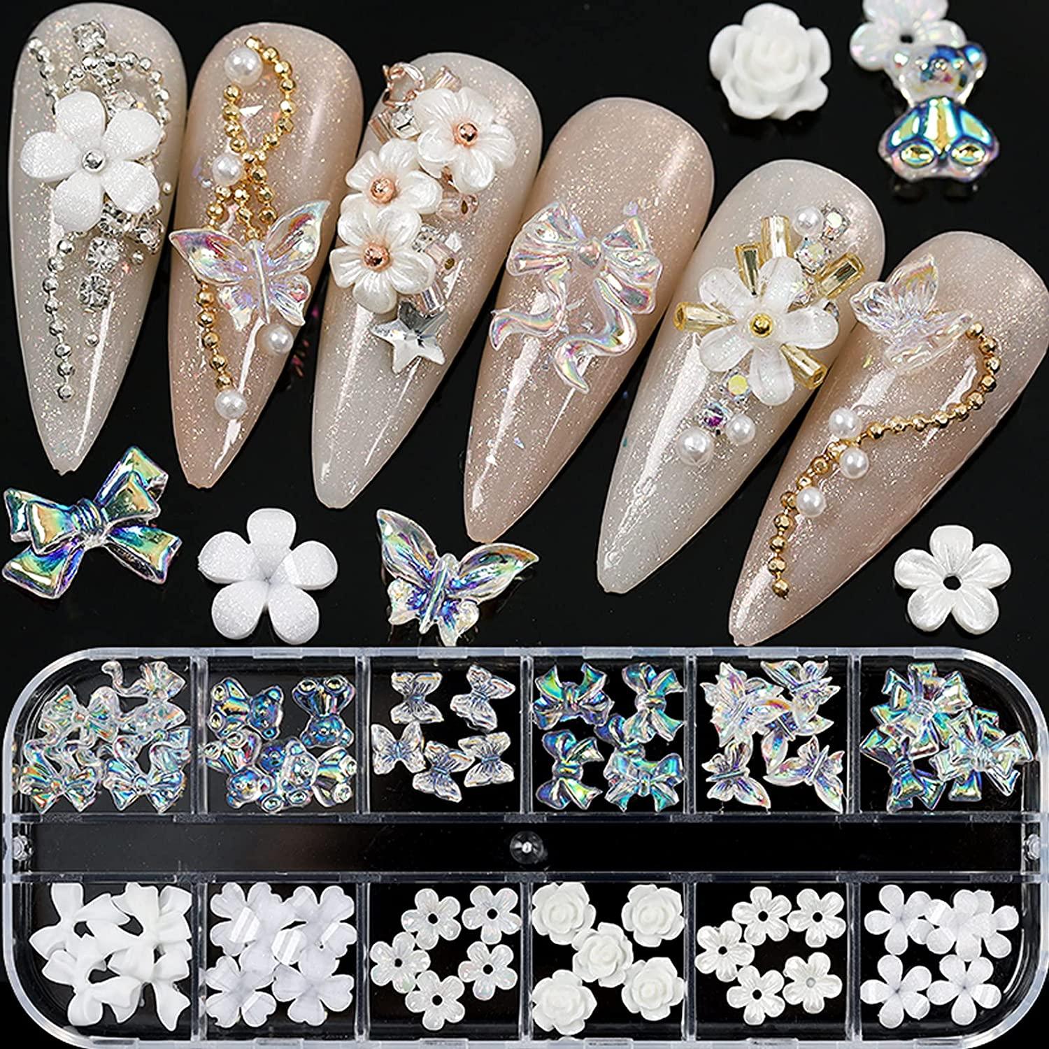 3D Nail Art Gems Flowers Nail Decoration Bow Rhinestones Nail Jewelry  Manicure