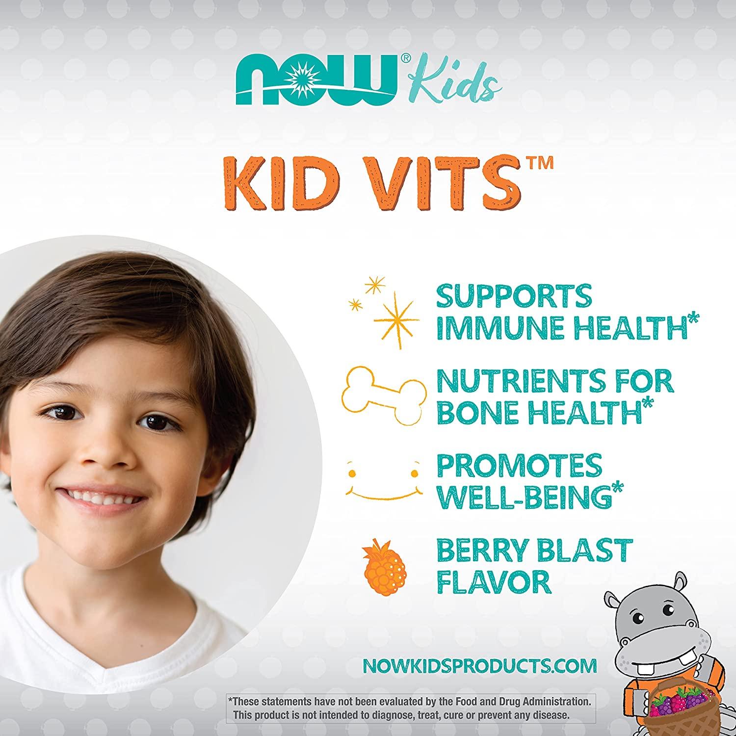 Now Foods Kid Vits Berry Blast - 120 Chewable Vitamins for Kids | Buy ...