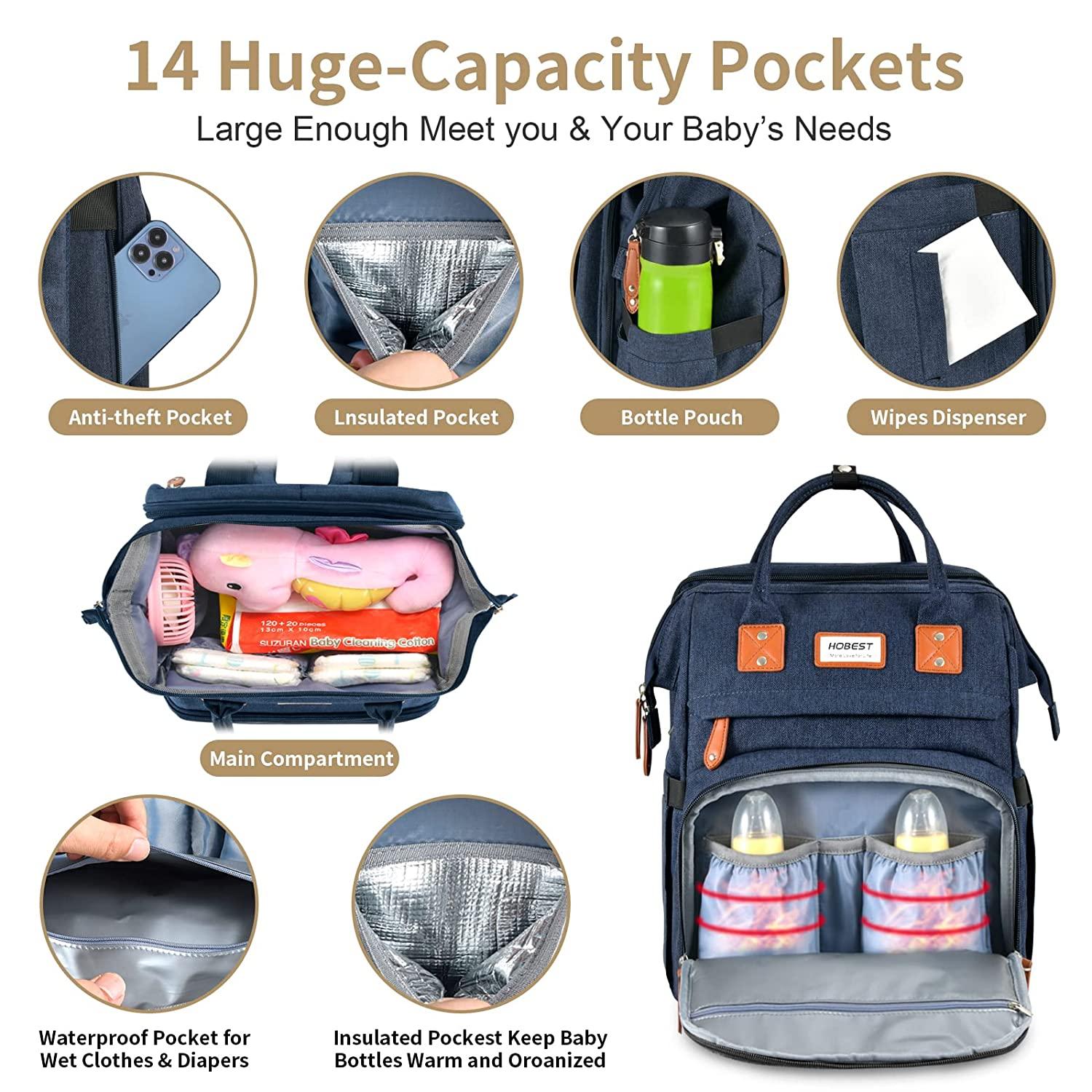 Diaper Bag Backpack, Versatile Large Travel Diaper Bag with Portable  Changing Pad and USB Charging Port for Moms Dads, Waterproof Unisex Baby  Bag for