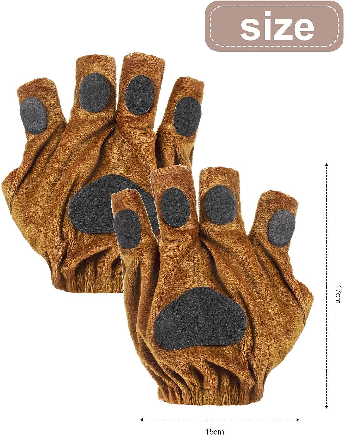 Wolf Hands Dog Paw Crawl Glove PU Leather Paw Padded Mittens