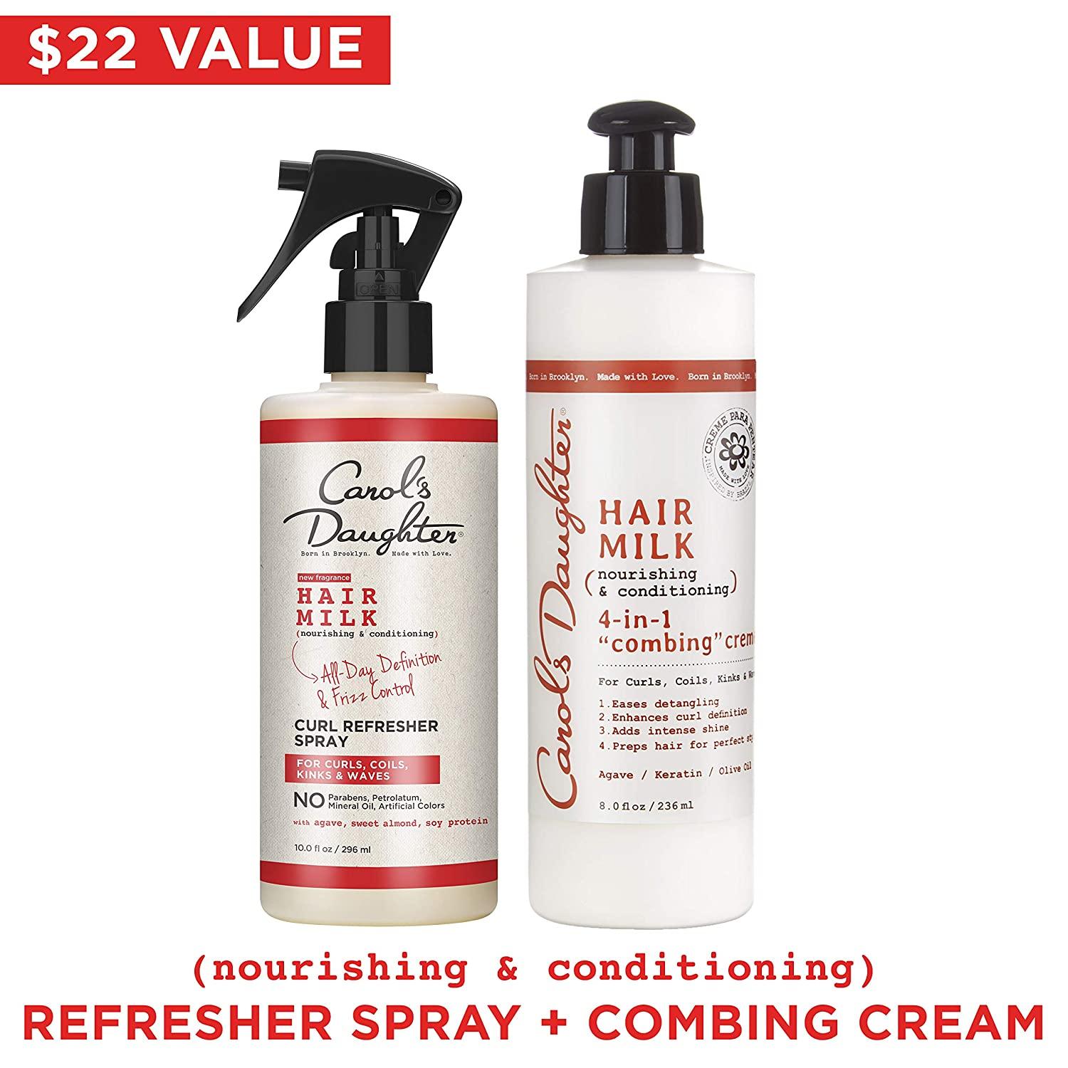 Carols Daughter Hair Milk Refresher Spray and 4 in 1 Combing Creme Hair