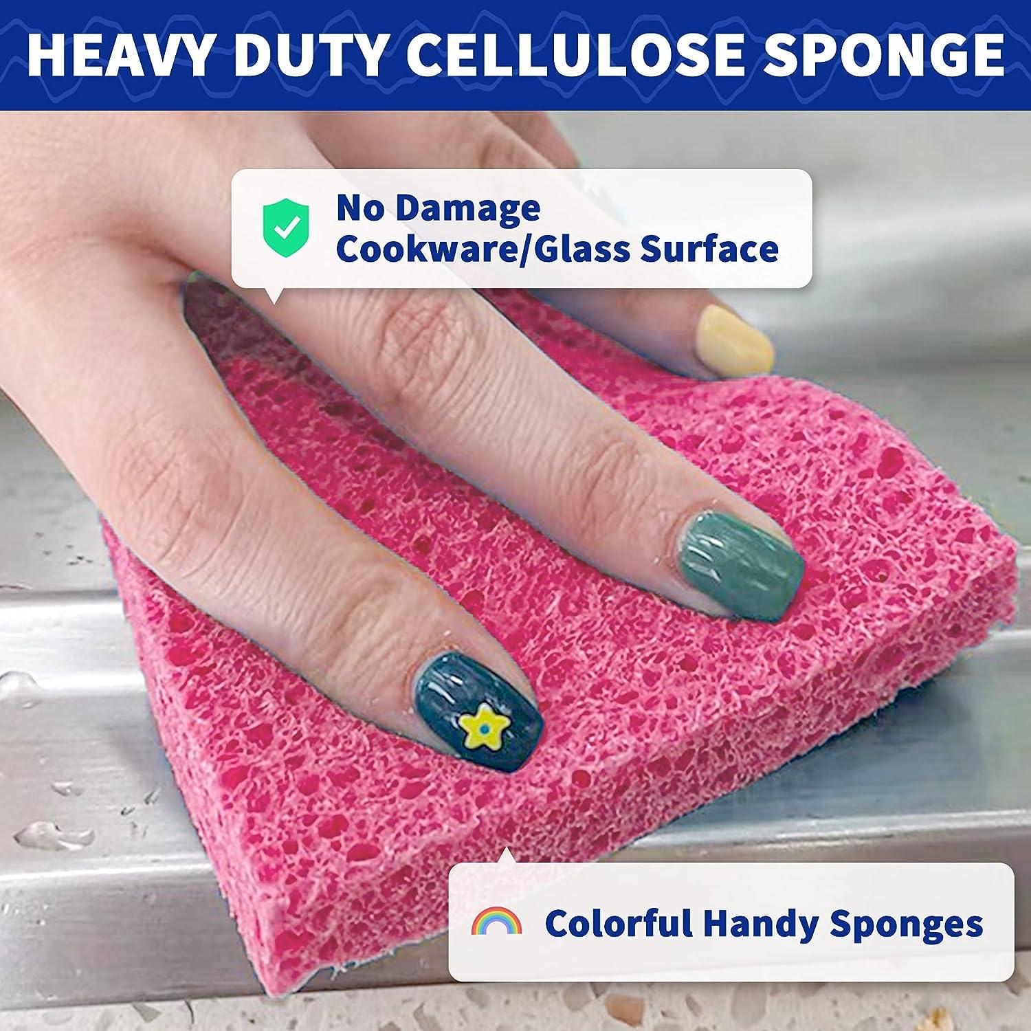 CELOX 24 Pack Large Sponges for Kitchen, Handy Sponges for Dishes, Eco  Friendly Cellulose Dish Sponge Bulk, Super Absorbent Cleaning Sponges, DIY  Sponges for Kids, 4.5 x 2.8 x 0.6 Pink-yellow 4.5