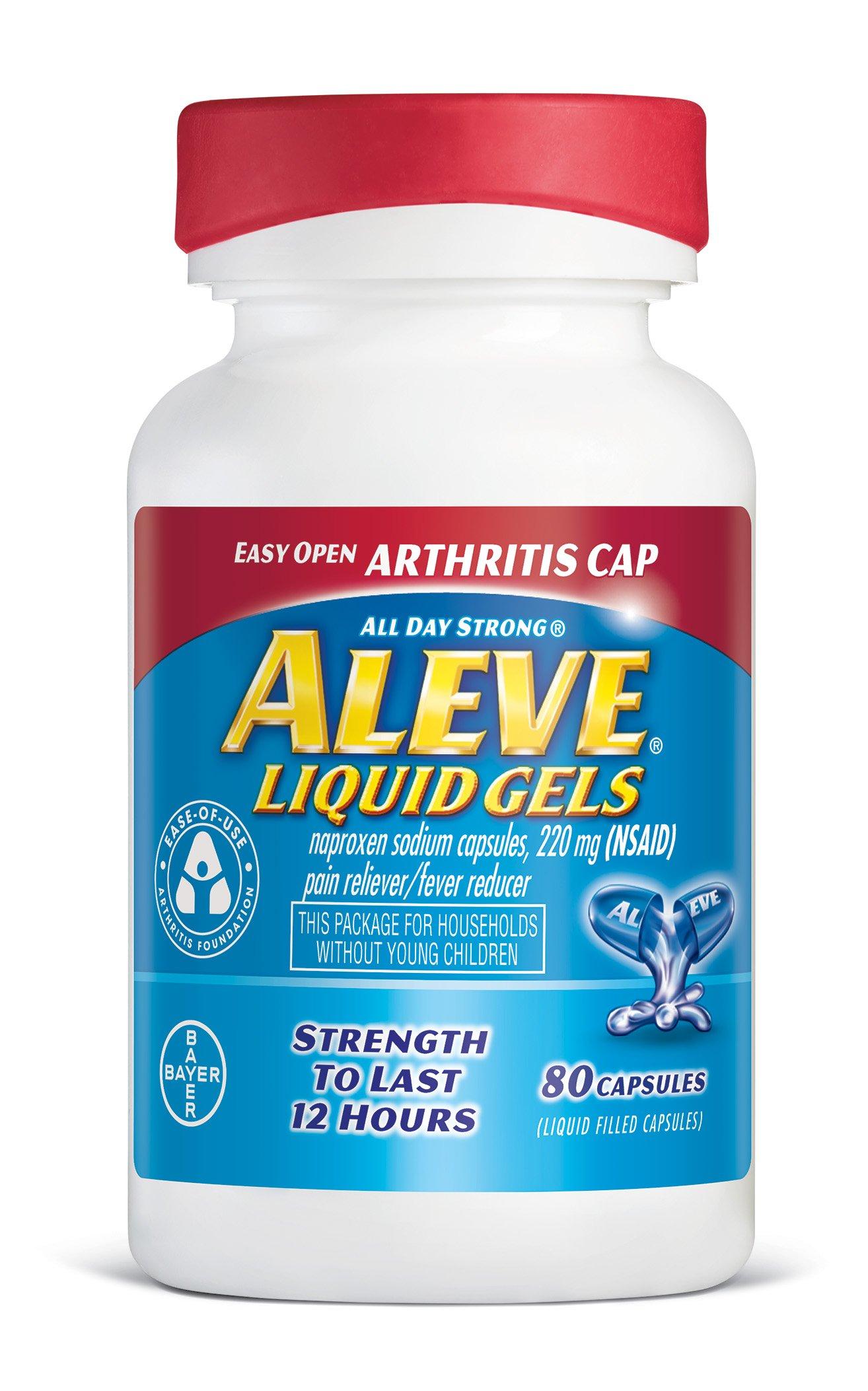 Aleve Liquid Gels with Easy Open Arthritis Cap 220mg 80 Count Fast