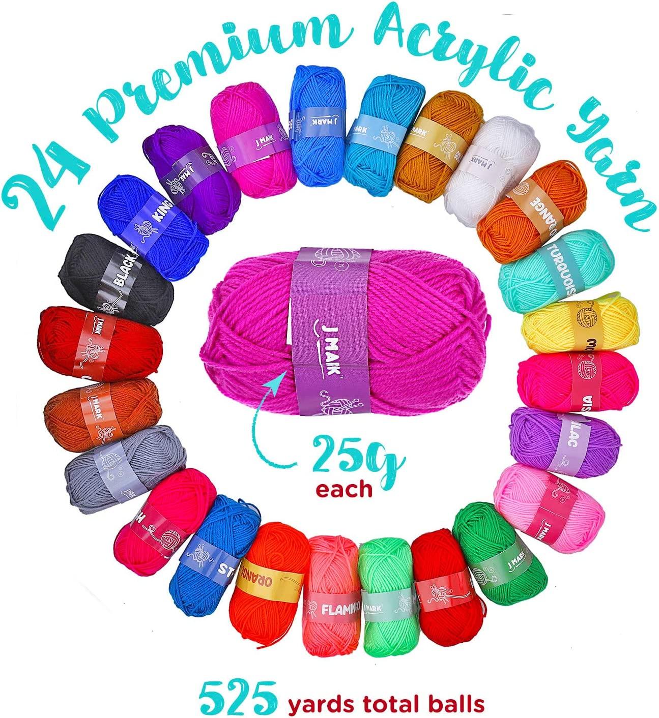 Crochet Kit With Hooks Yarn Balls Set Premium Bundle Includes 12 Colors  Crafts