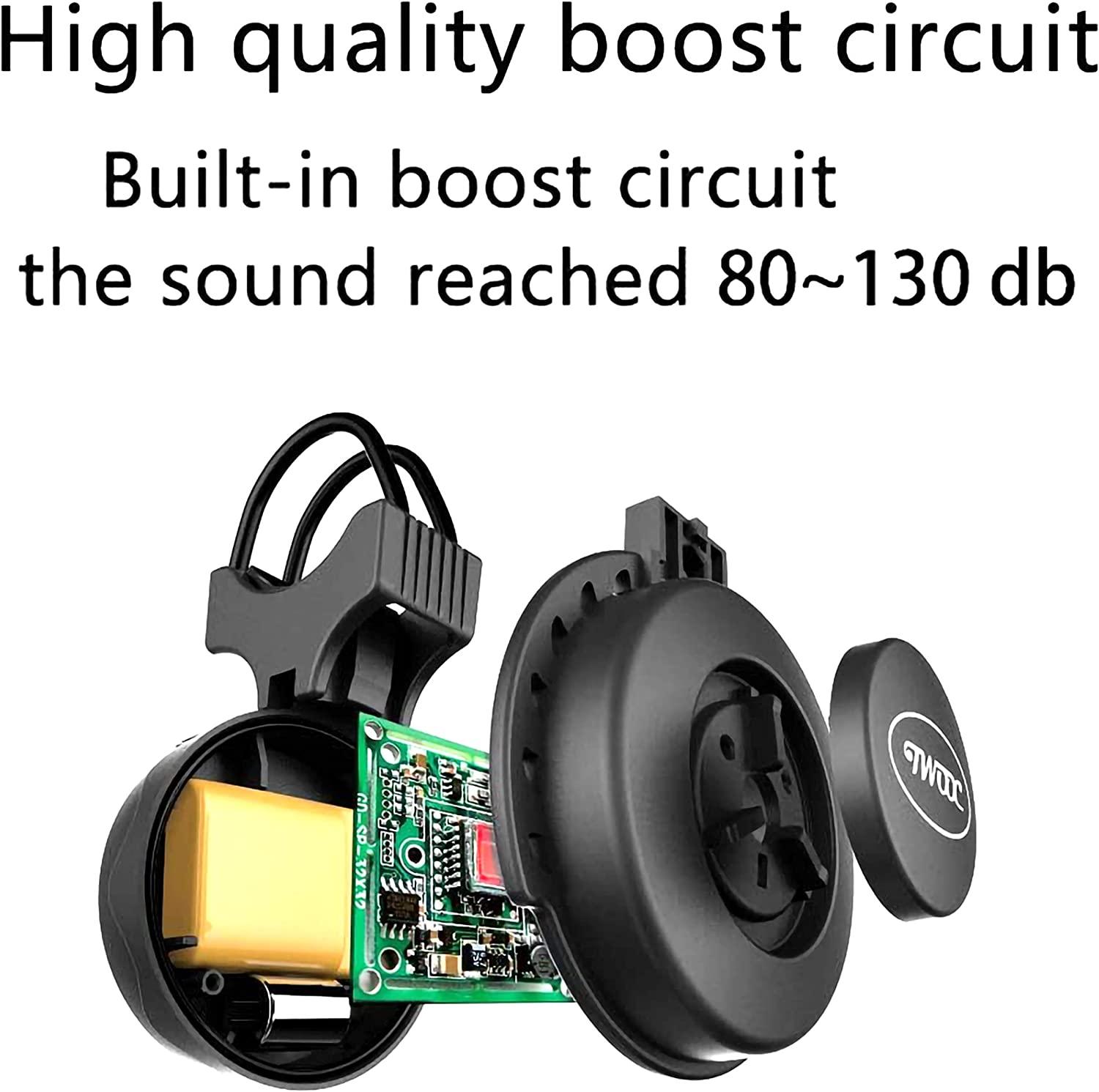 KEWAYO Electric Bike Horn Electronic Bicycle Bell 80130 dB Waterproof Three Volume Modes, with