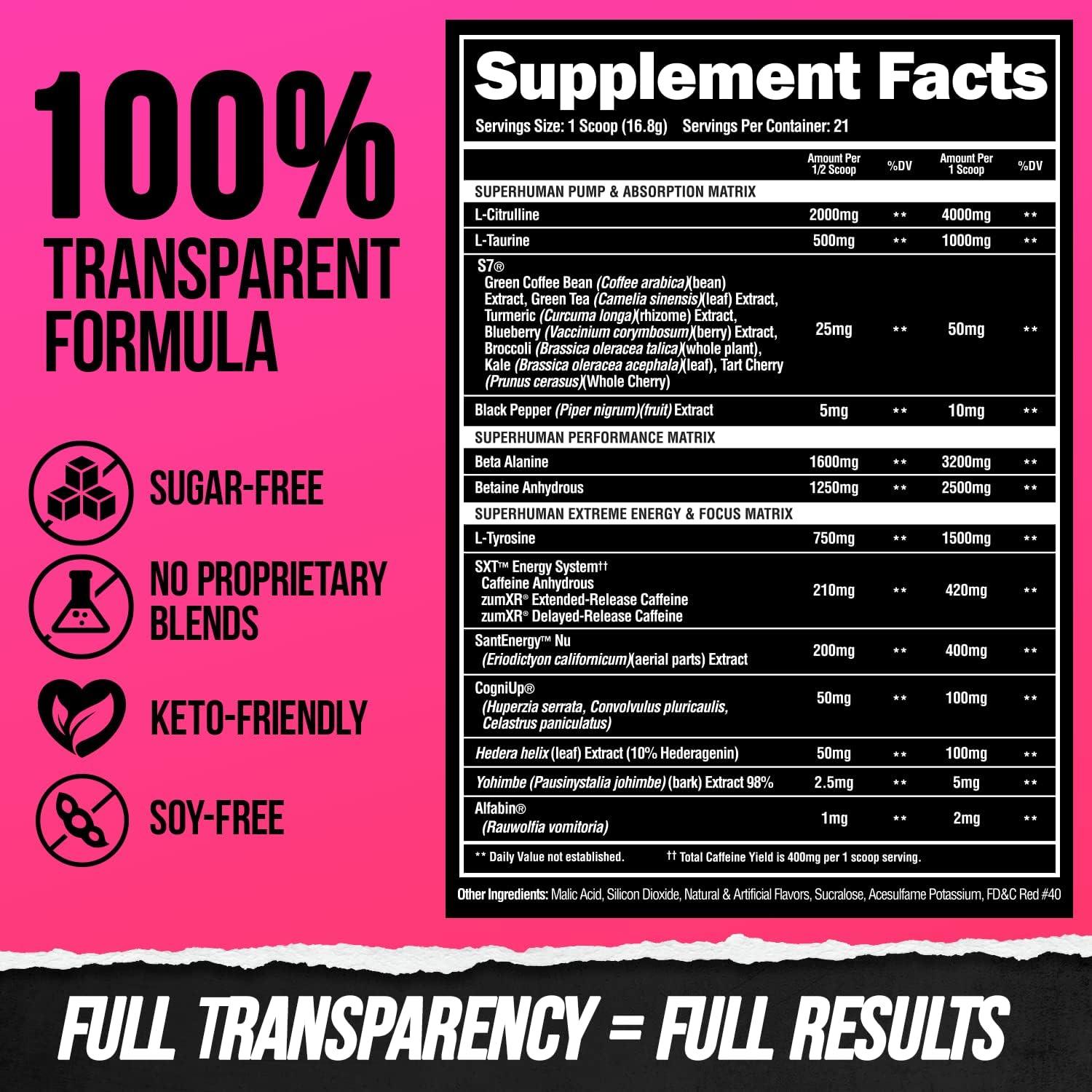 ALPHA LION Superhuman Extreme, Extreme Energy PreWorkout Formula