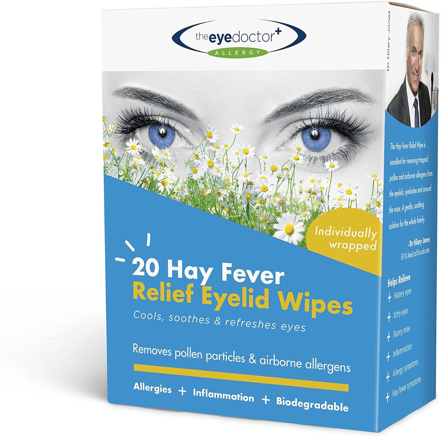 The Eye Doctor Hay Fever Relief Eyelid Wipes 260x Single Use Eye Wipes for Allergy & Hayfever