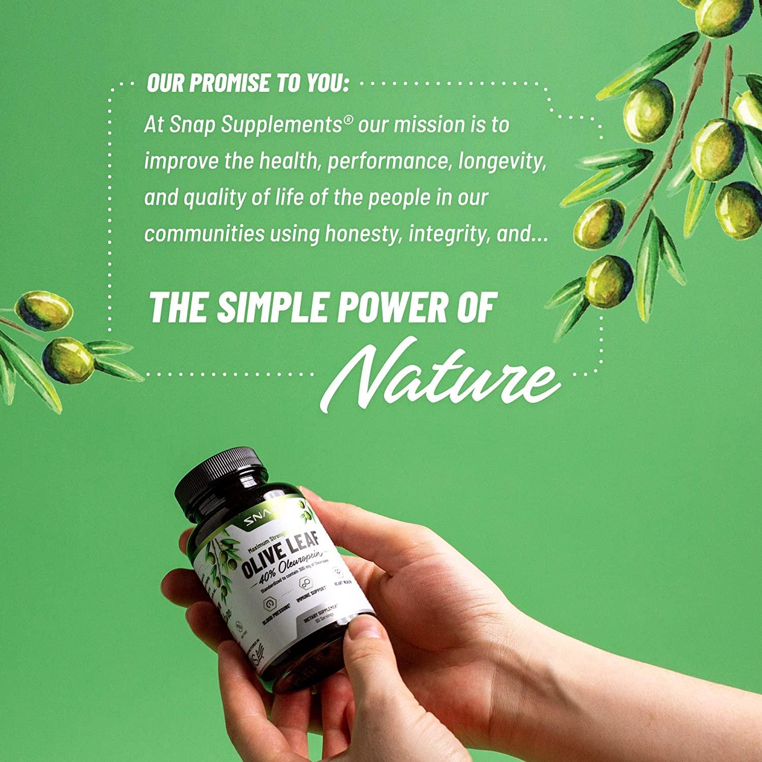 Olive Leaf Extract Capsules Super Strength 40 Oleuropein for Blood