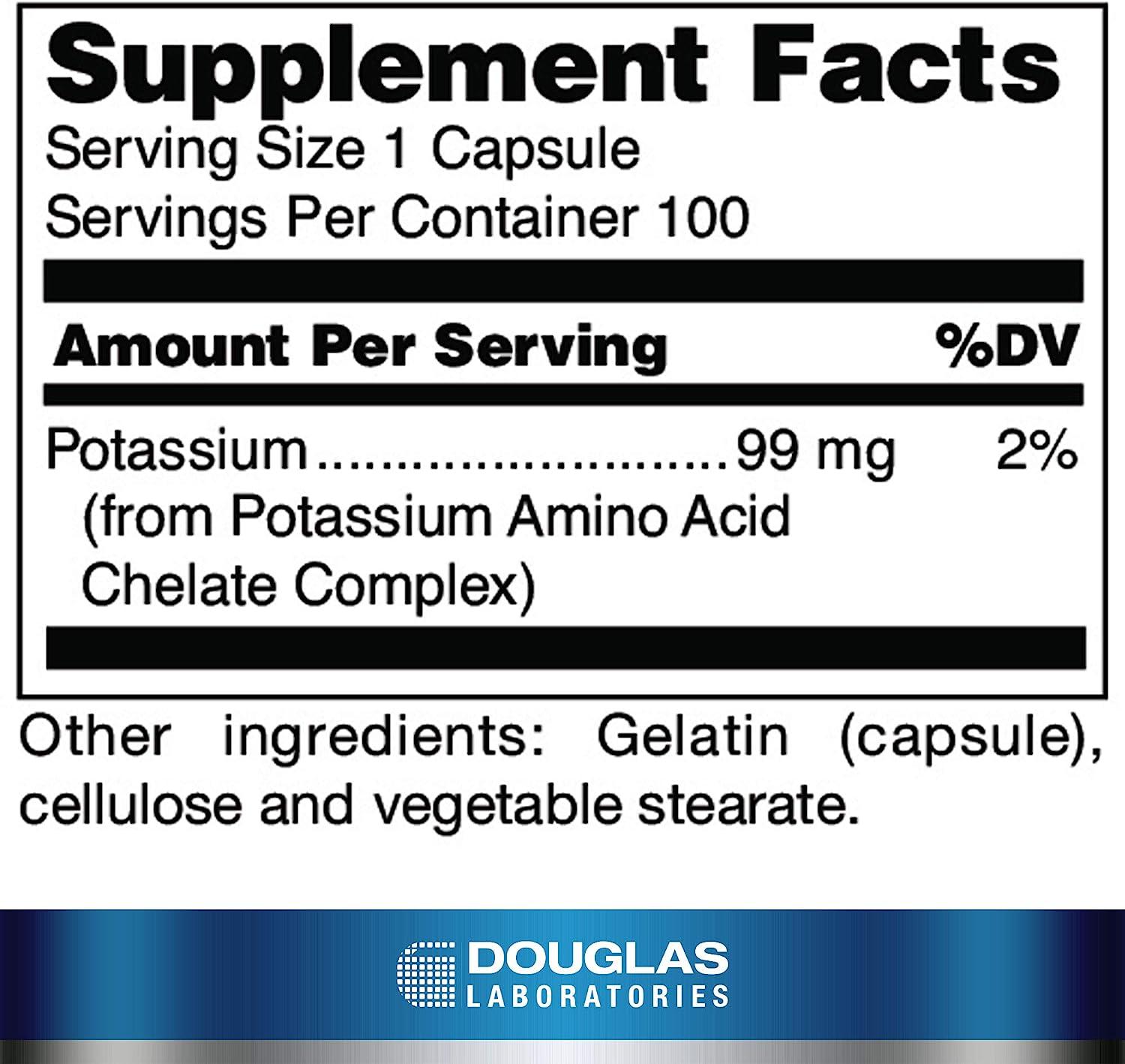 Douglas Laboratories Potassium 99 mg Chelated Supports Nerve Impulses