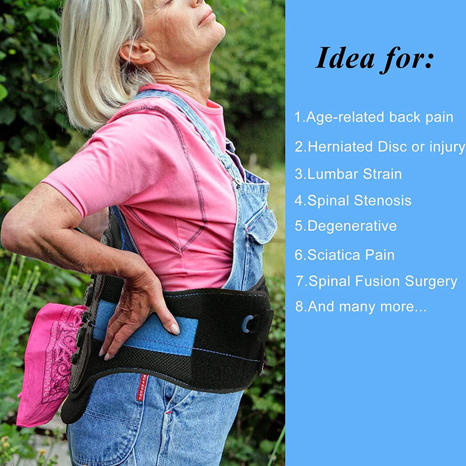 LSO Back Brace with Maximum Decompression Plate & Adjustable Arch Back  Support,Dual Pulley System Lumbar Support Belt for Herniated Disc Pain  Relief,Spine Stenosis,Sciatica,Scoliosis,Lumbar Support for Back Pain(S/M  fit be…