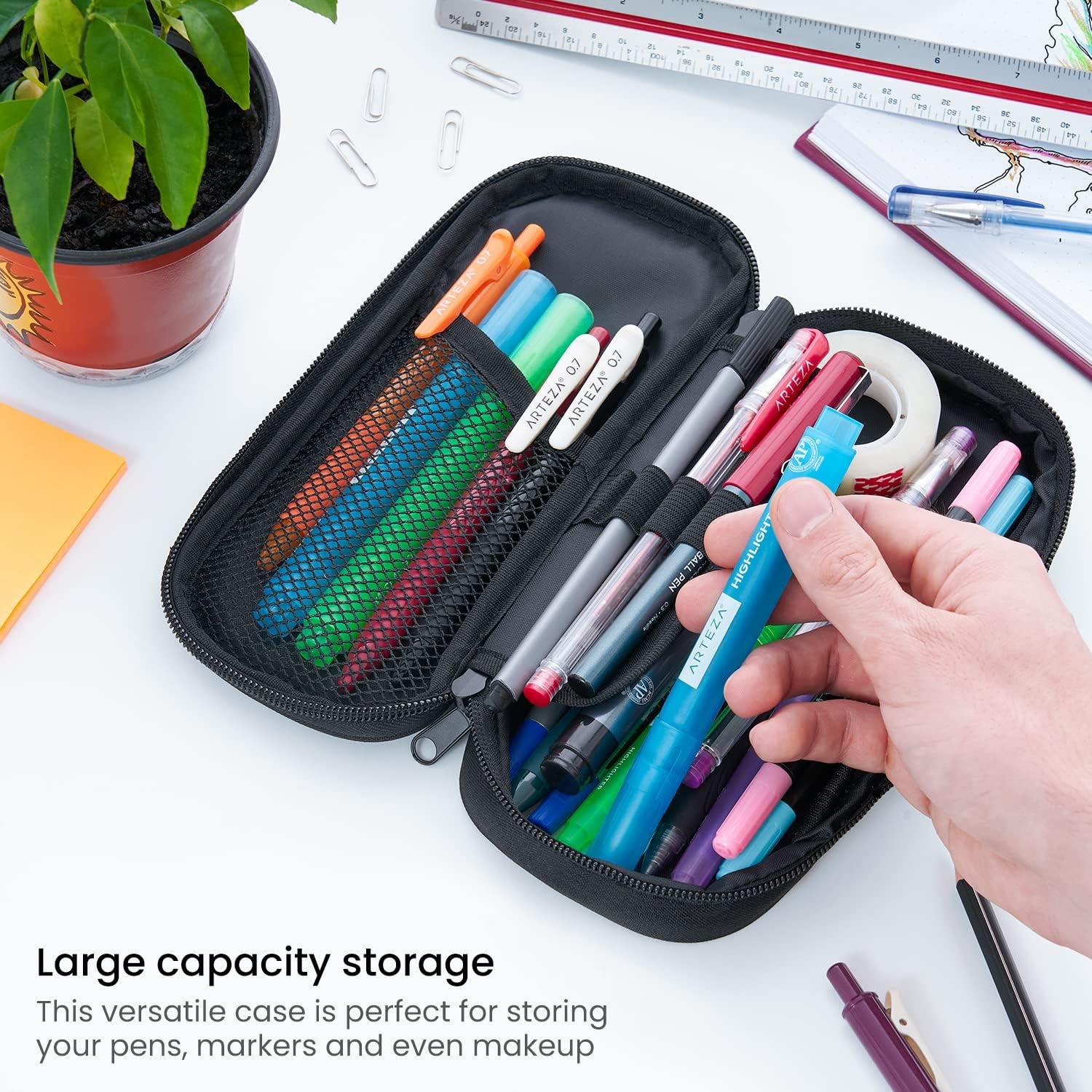ProCase Pen Pencil Case, 2-Layer EVA Zipper Pencil Box Pouch Large Capacity Stationery Storage Organizer For School Office Supplies -Black - View #10