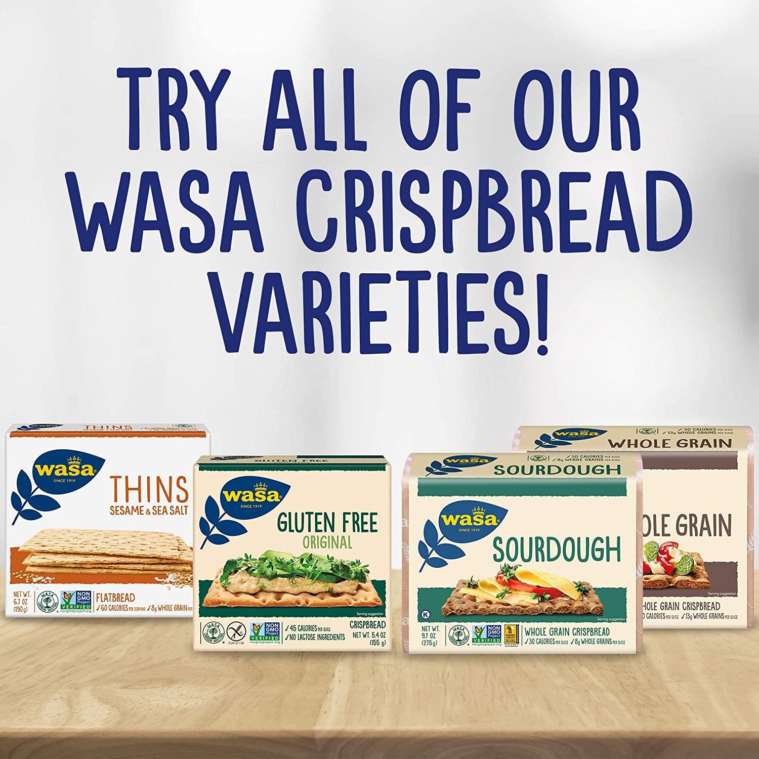 Wasa Crisp'n Light 7 Grain Cracker Bread, 4.9 Ounce (Pack of 10) 7 Grains 4.9 Ounce (Pack of 10)