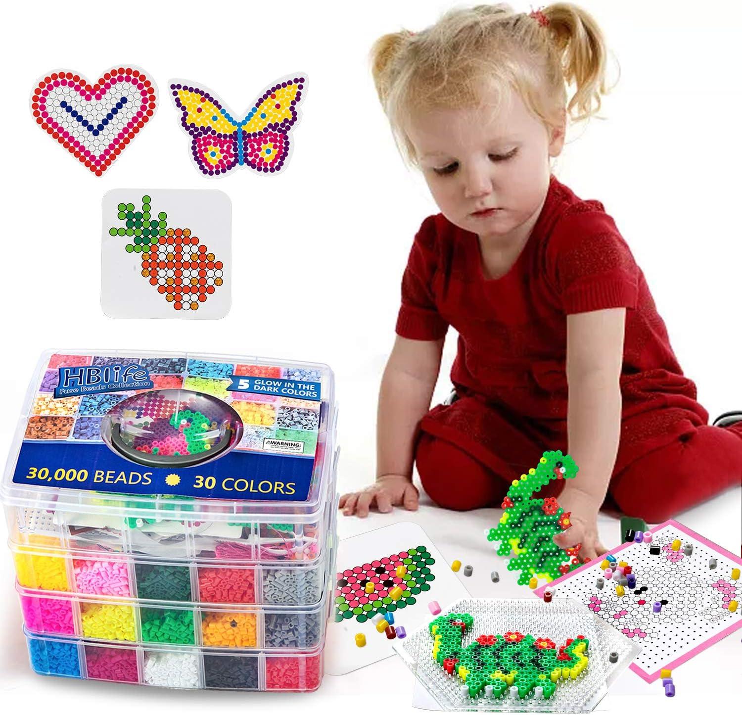 30,000 Piece Fuse Beads Kit for Kids 30 Colors, 5MM Size, with