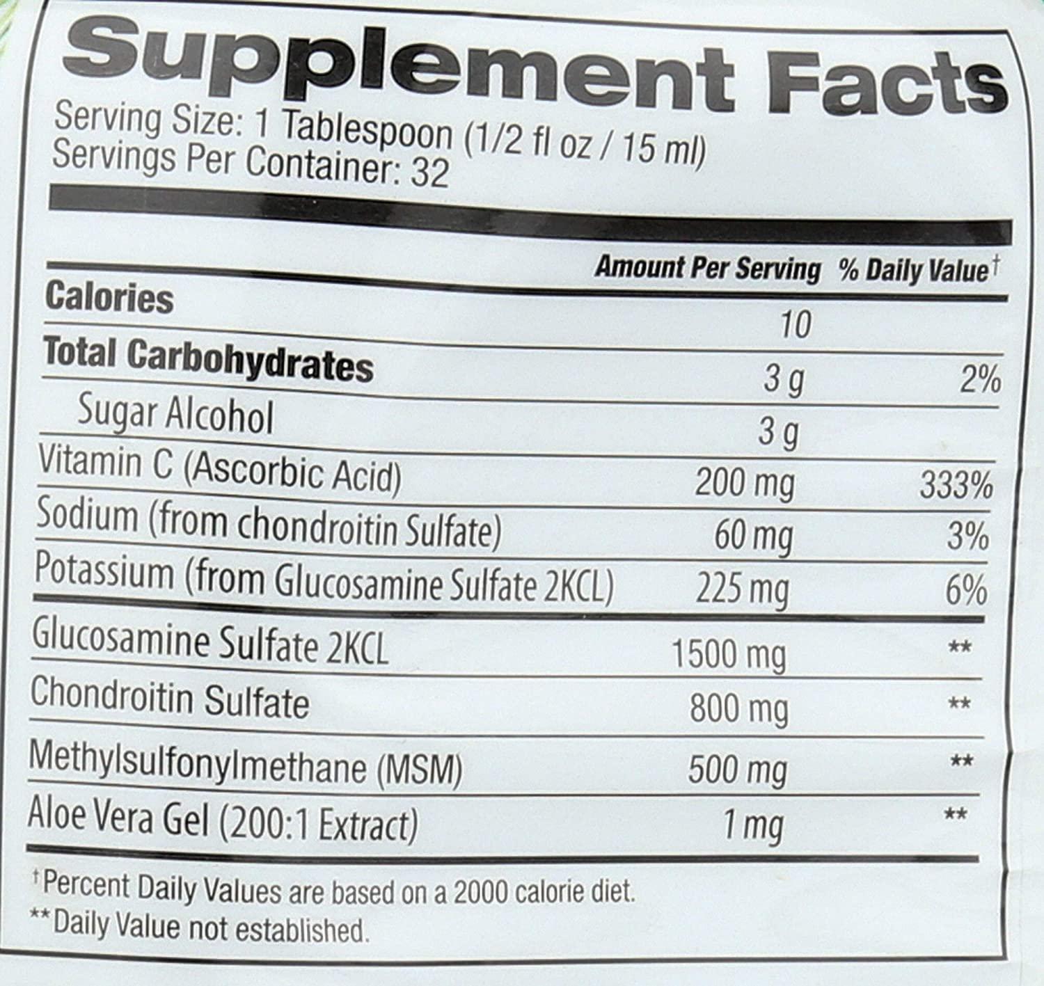 Tropical Oasis Liquid Glucosamine Chondroitin w/ MSM and Vitamin C for