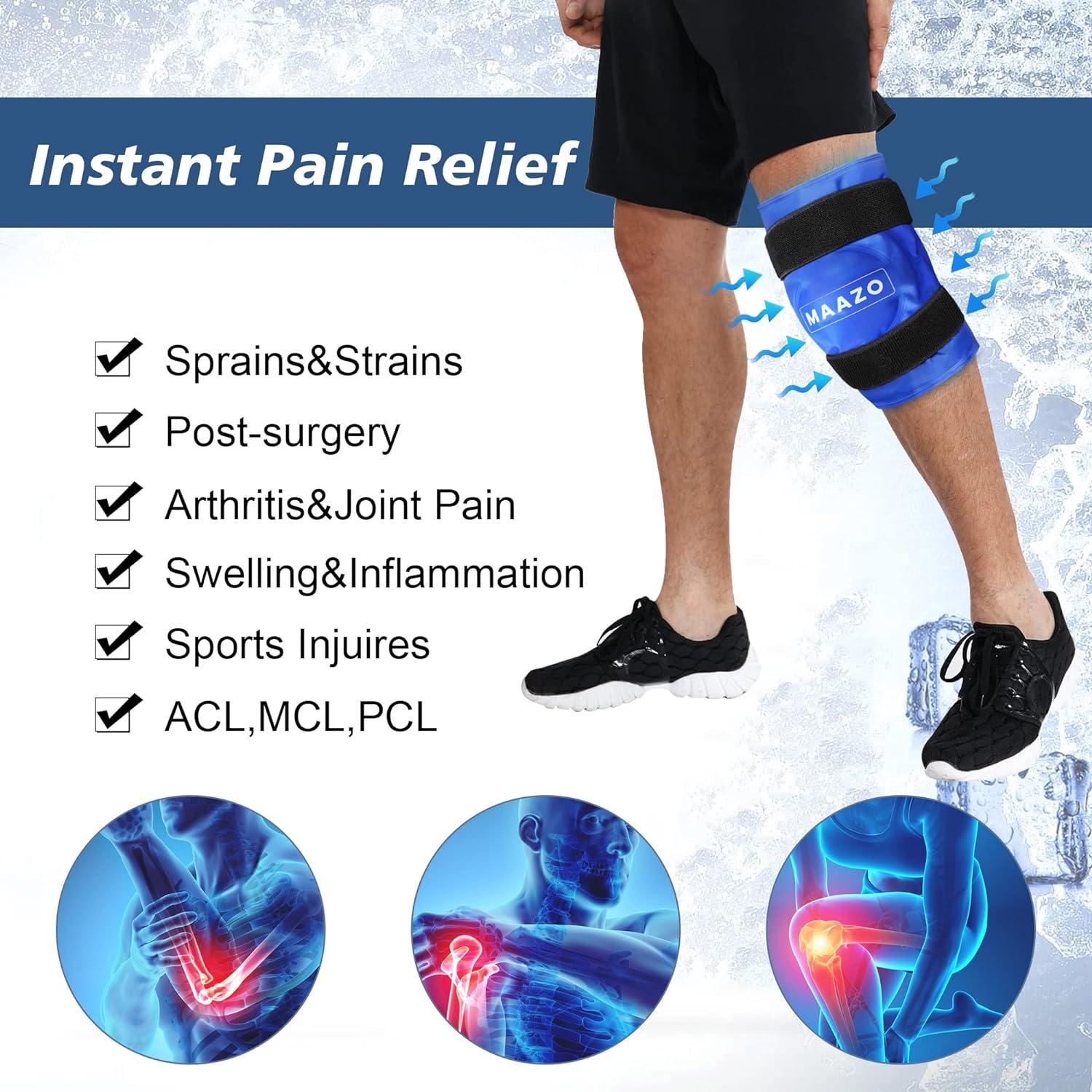 MAAZO Knee Ice Pack Wrap Hot & Cold Therapy for Knee Pain Relief