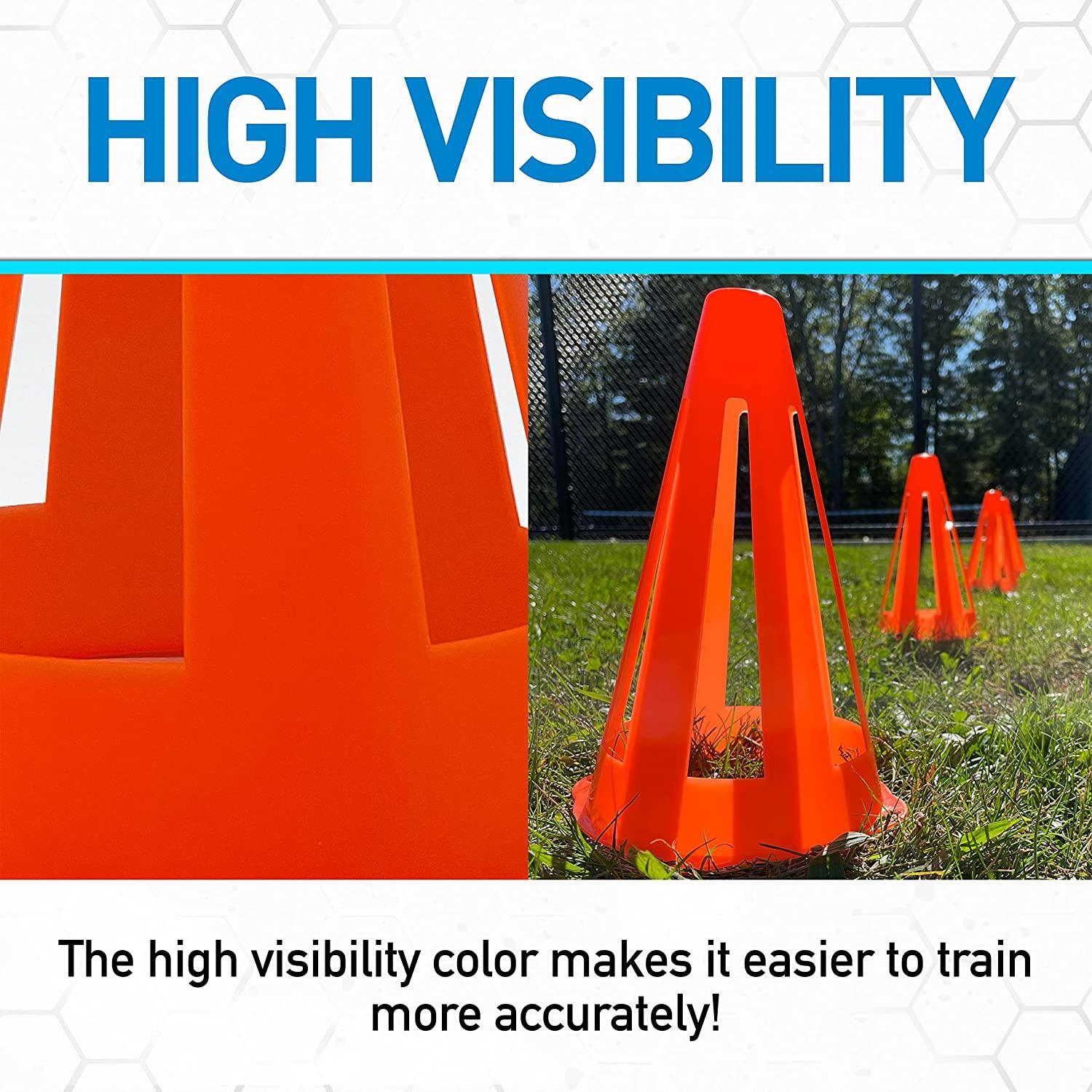 Franklin Sports Plastic Soccer Cones Mini Sports Cones for Drills + Practice Flexible Orange