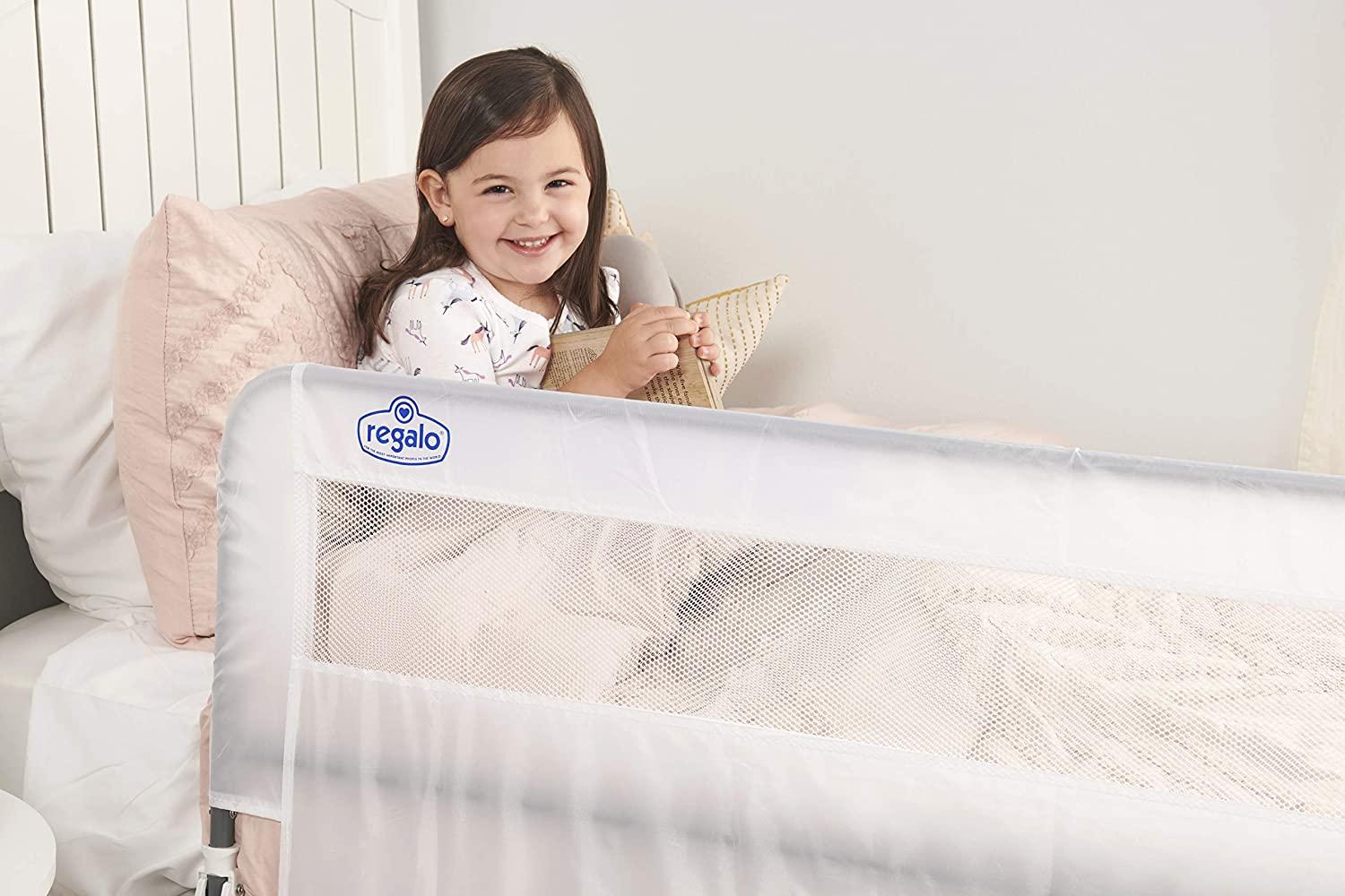 Regalo Hideaway 54Inch Extra Long Bed Rail Guard, with Reinforced