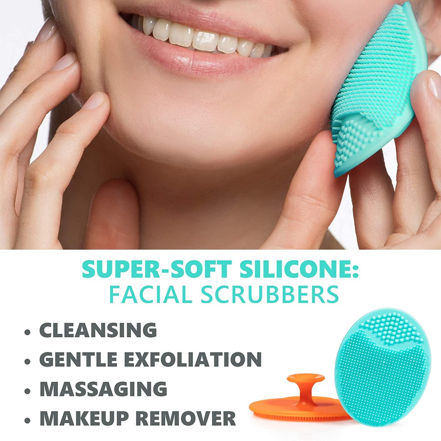 Exfoliating Brush For Razor Bumps and Ingrown Hair Treatment, Silicone Face Scrubbers, Face and