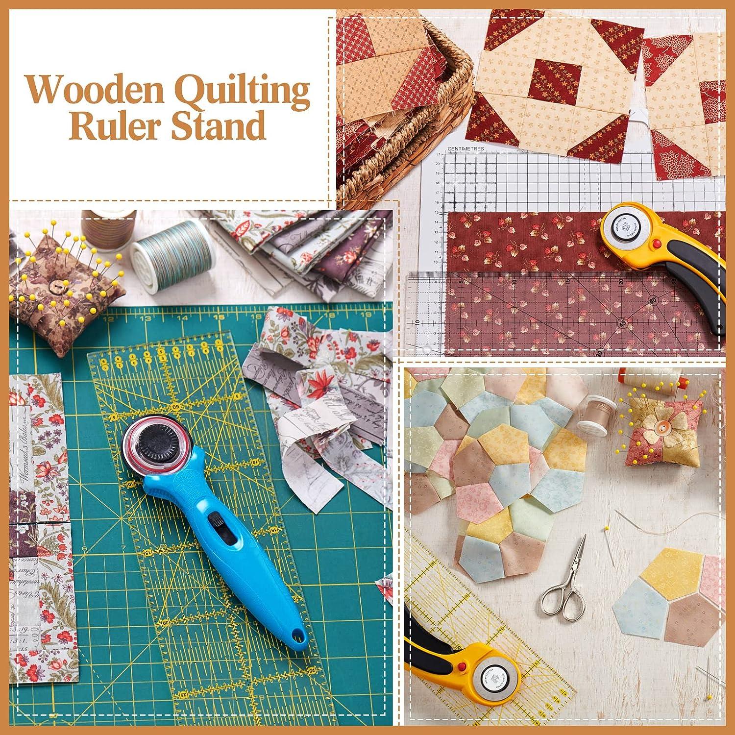 2 Pieces Wooden Ruler Rack Quilting Ruler Rack Organizer Quilting Ruler