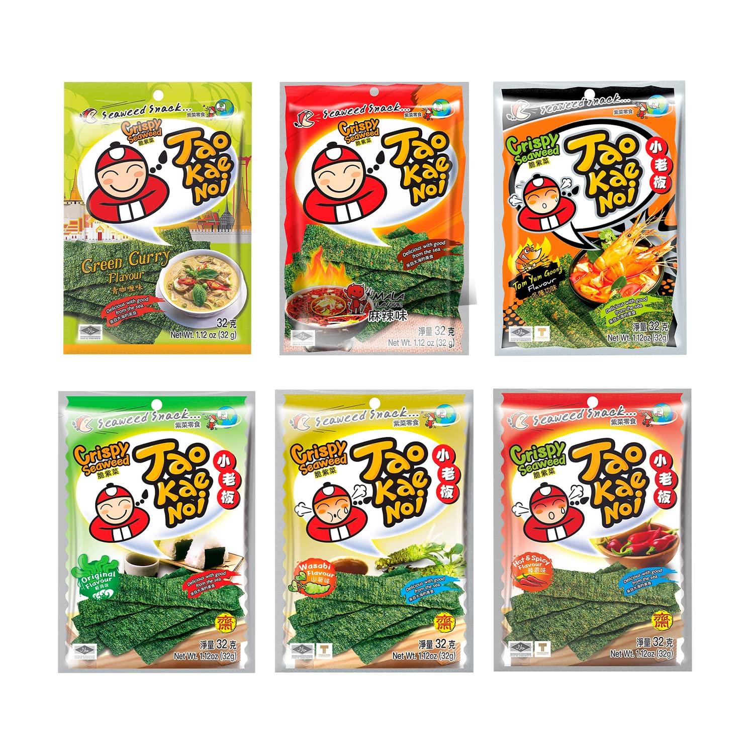 Peaceful Squirrel Variety Tao Kae Noi Thai Crispy Seaweed 6Pack