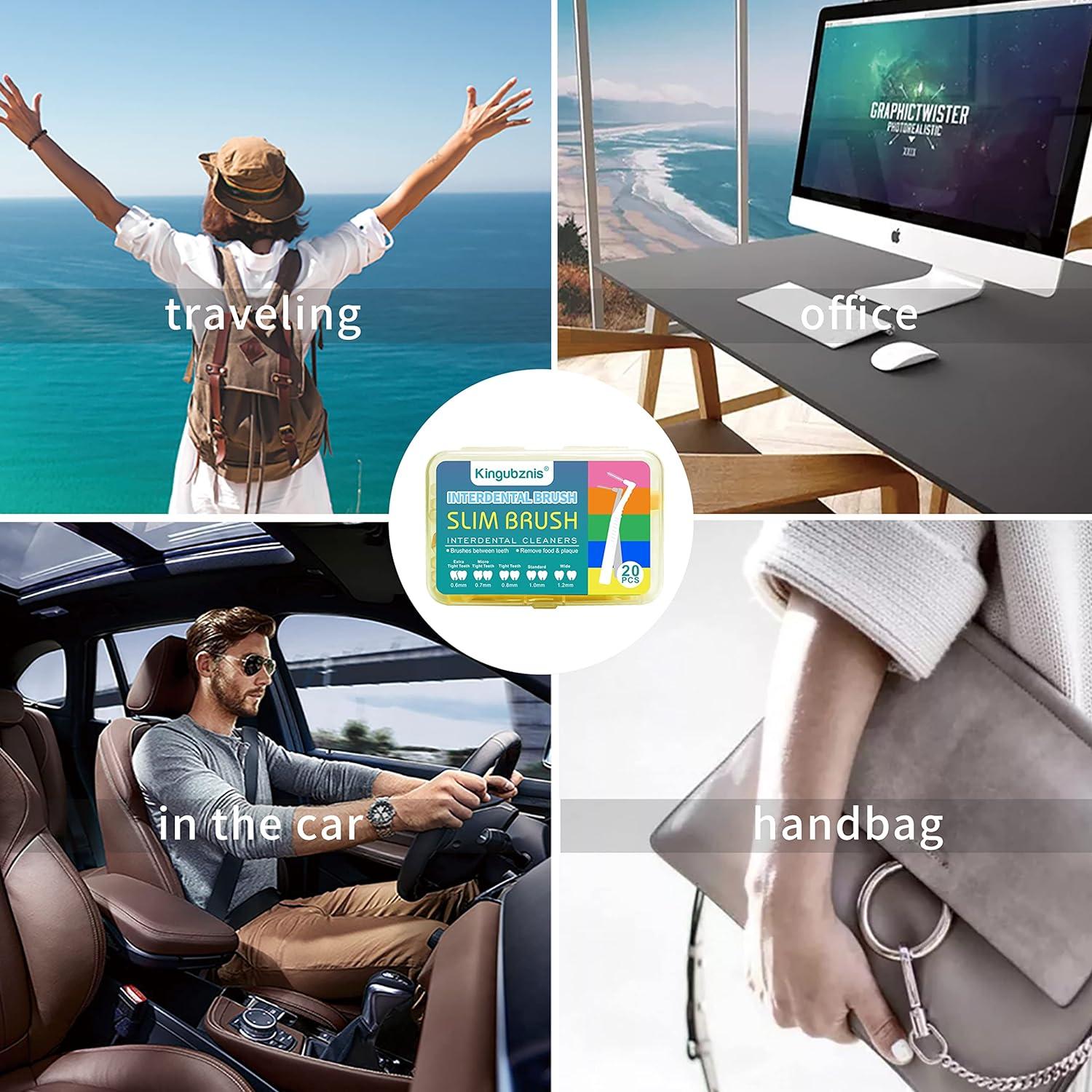 Kingubznis 80 Count Interdental Brush Cleaner Dental Brushes Toothpick