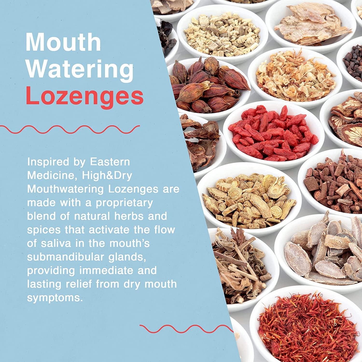 High&Dry Dry Mouth Lozenges, Helps Stimulate Salivary Flow, Targets