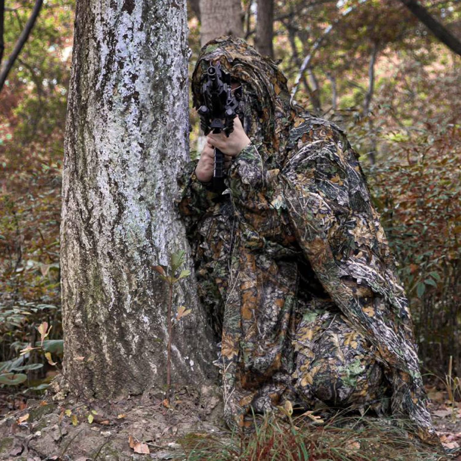 Buy GHILLIE SUIT3D CAMO LEAF WOODLAND SHOOTING/PHOTOGRAPHY CAMOUE JACKET  AND TROUSERS - BIRD WATCHING LEAVES COVER Online at desertcartINDIA