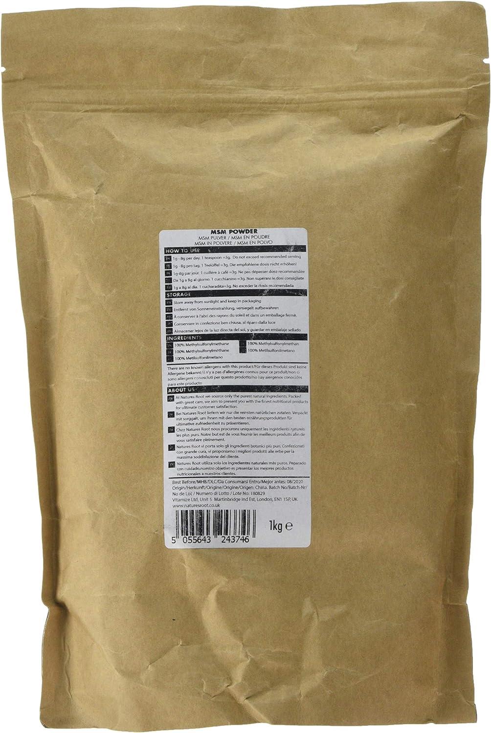 MSM Crystal Powder 1kg Pure Vegan Methylsulfonylmethane 99.9 Highly Dosed Sulpher 1 kg