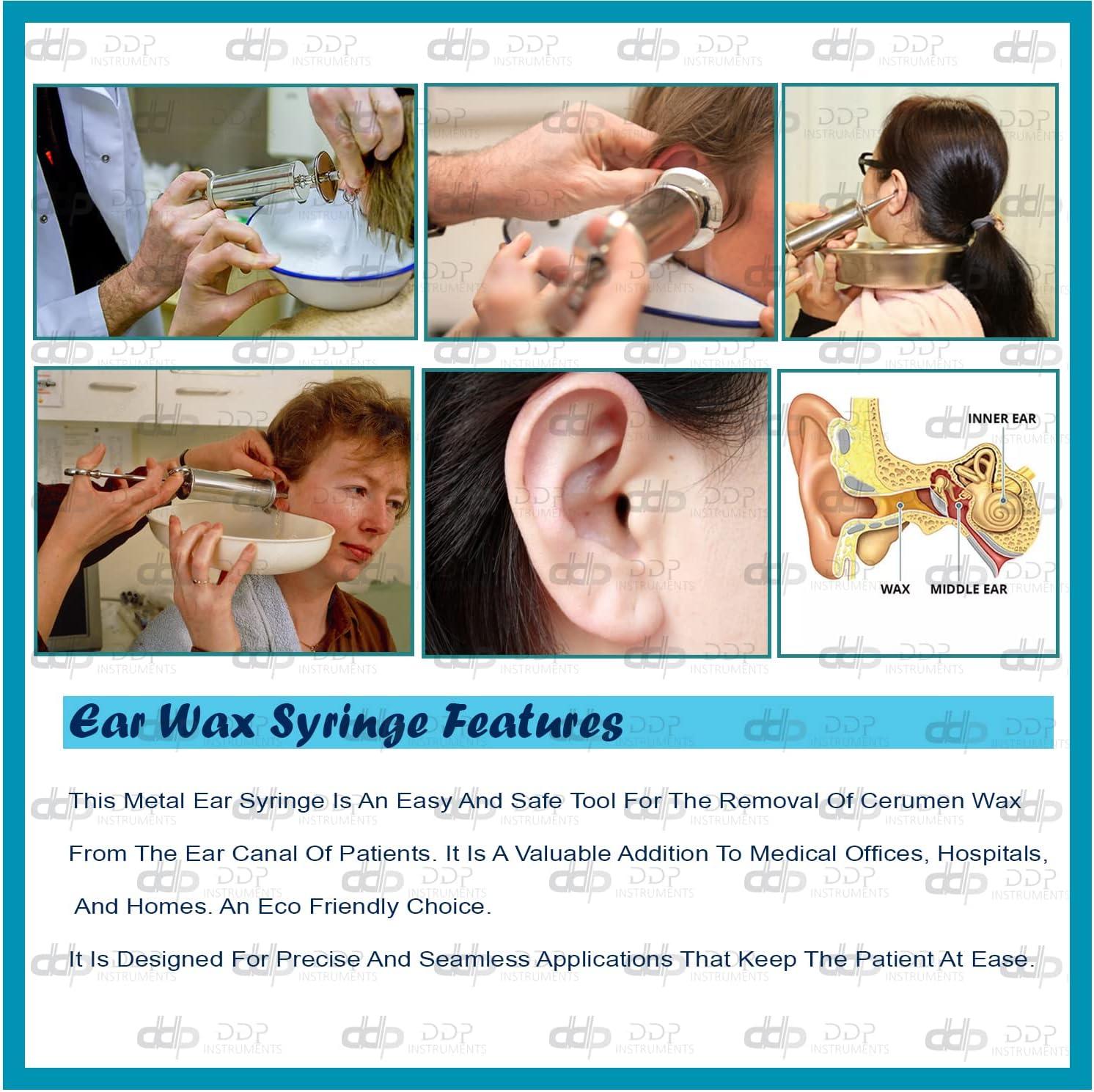 DDP Ear Wax Removal Syringe 4 OZ Brass With Chrome Finish