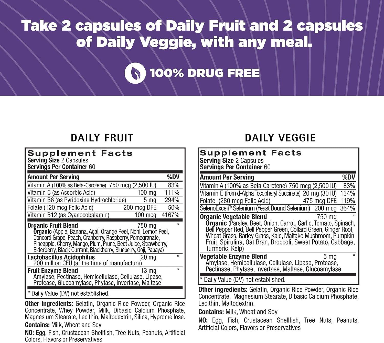 Natrol Juicefestiv Daily Fruits&Veggies Capsules with SelenoExcell 46