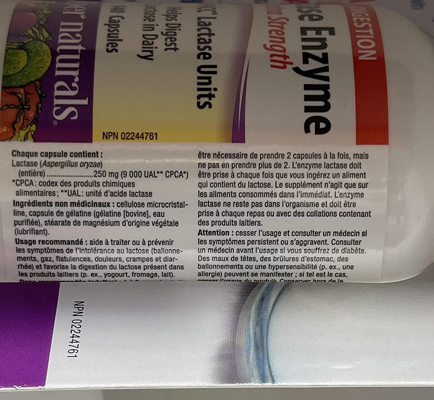 Webber Naturals Lactase Enzyme Extra Strength 120 Capsules by Webber