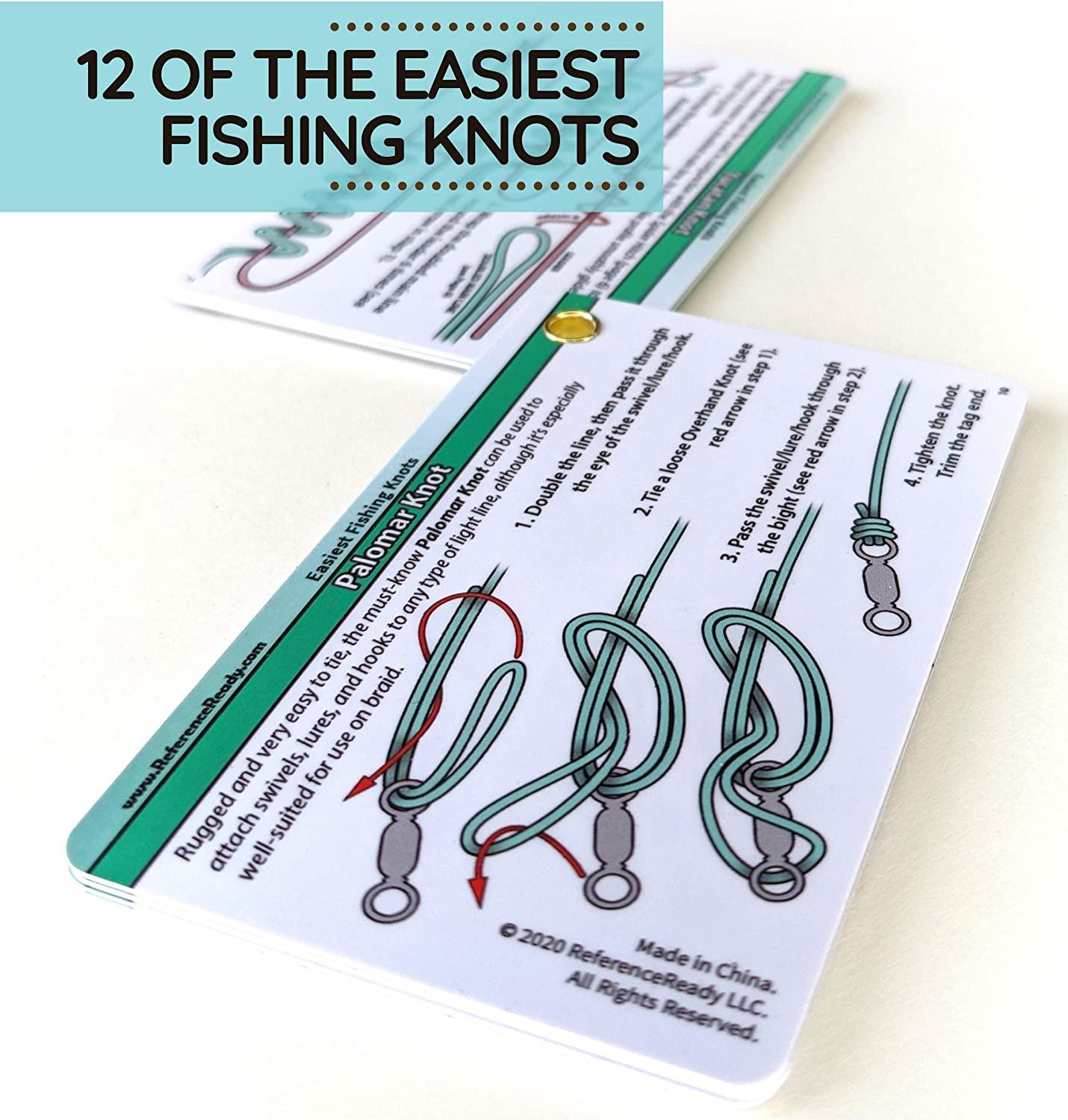 ReferenceReady Easiest Fishing Knots Waterproof Guide to 12 Simple
