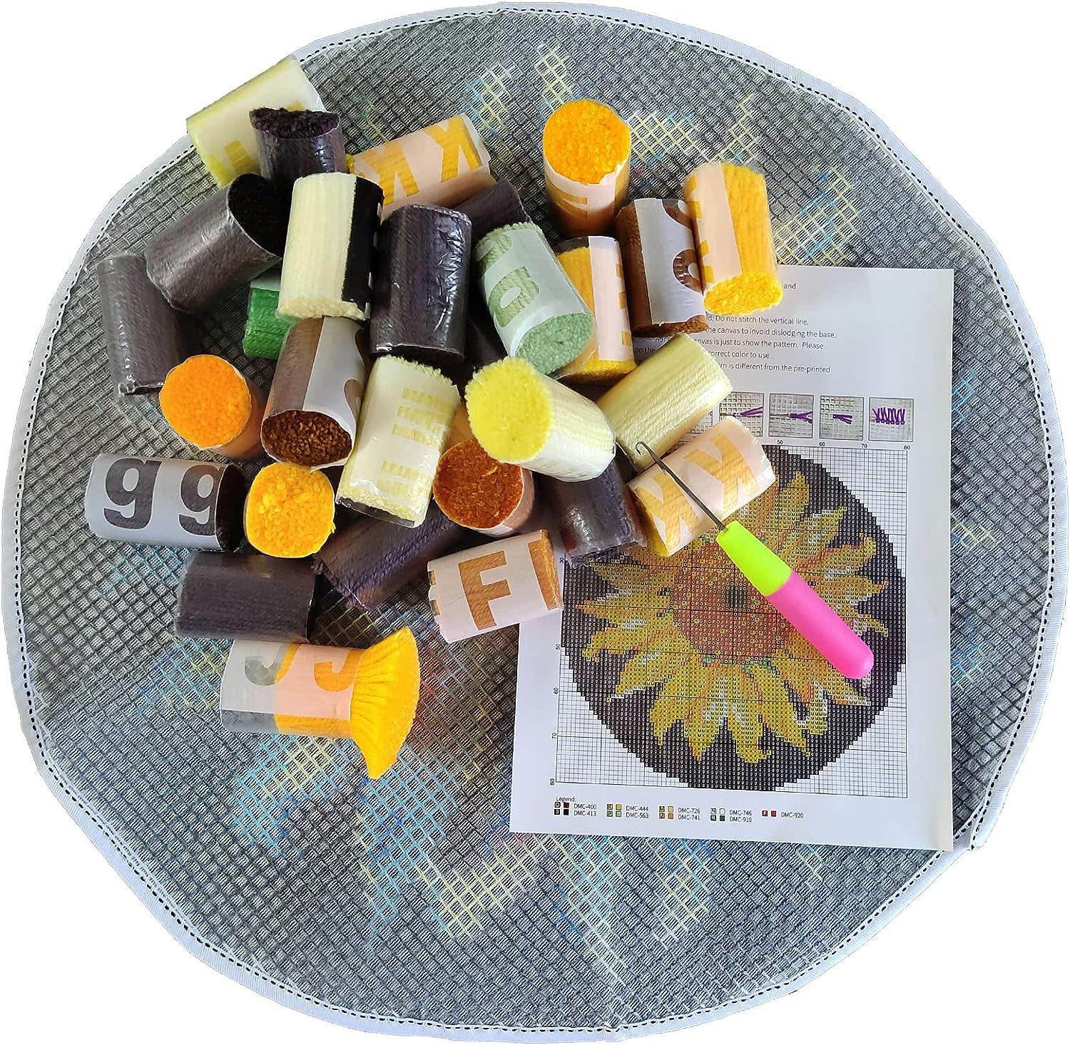Golden Sunflower DIY Latch Hook Rug Making Kit For Adults – Latch Hook