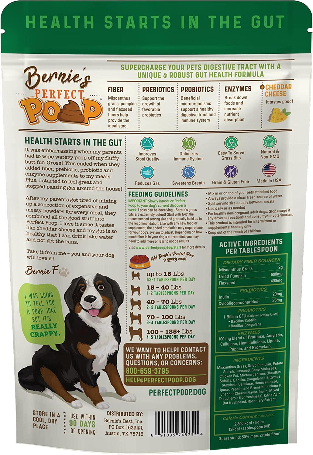 Perfect Poop Digestion Supplement for Dogs - Fiber, Prebiotics ...