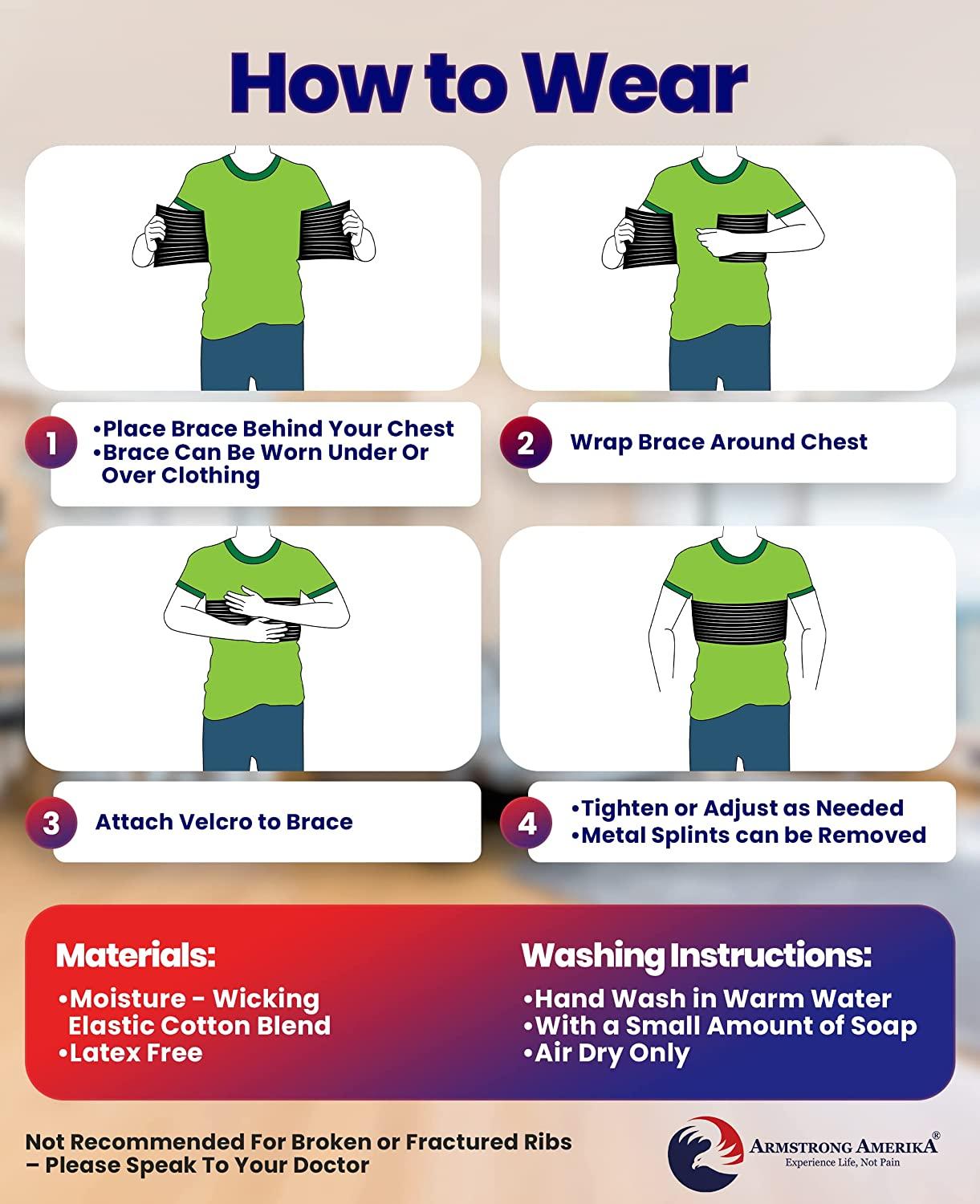 Rib Brace Chest Binder Rib Belt to Reduce Rib Cage Pain. Chest