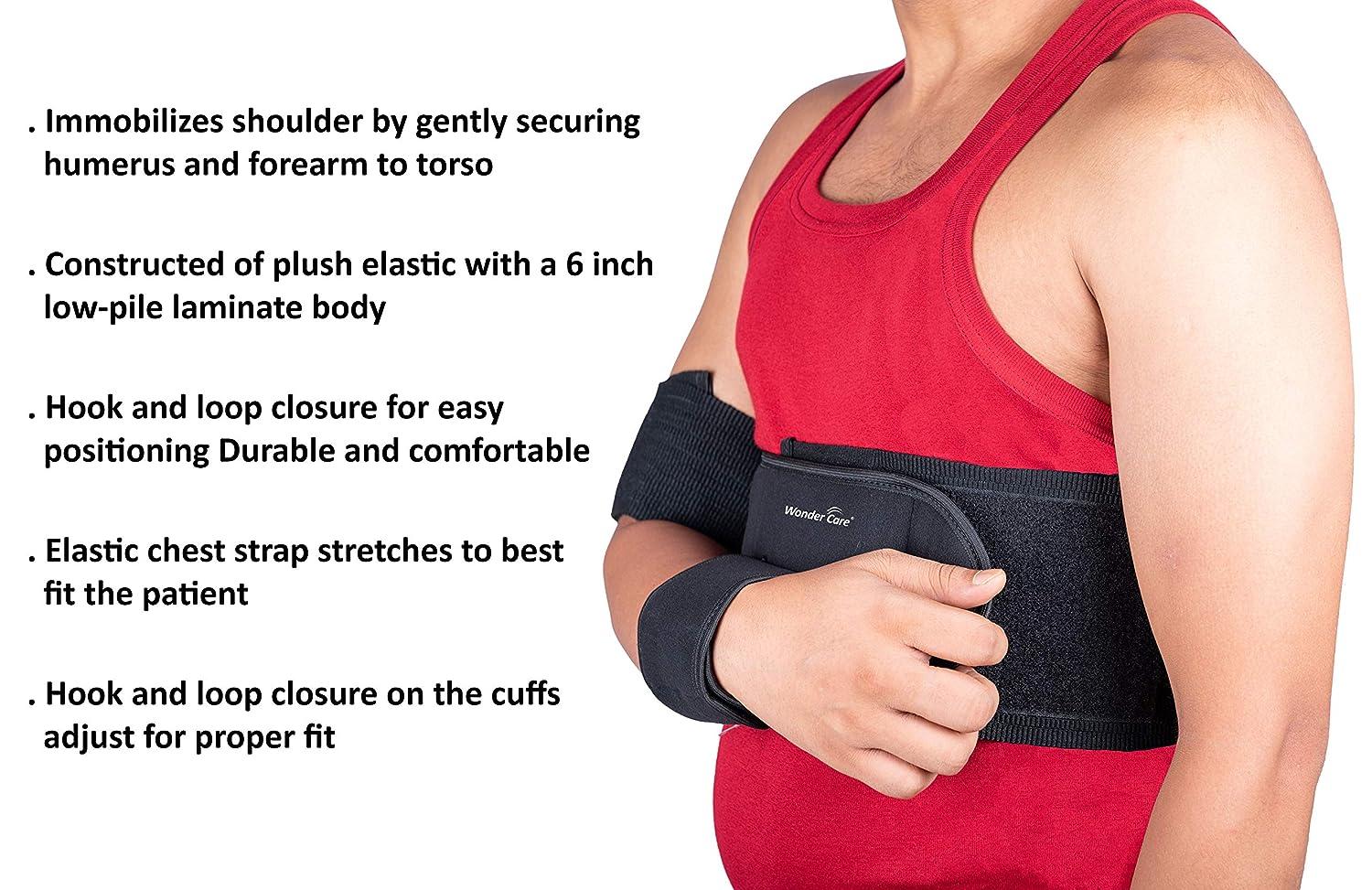Wonder Care Left Right Shoulder Immobilizer Arm Sling Elastic Brace for