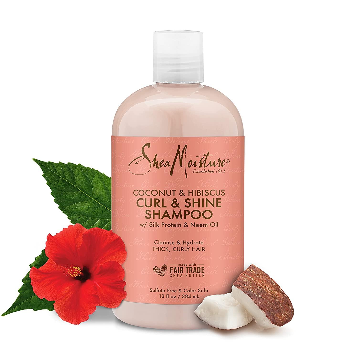 SheaMoisture Shampoo Curl and Shine for Curly Hair Coconut and Hibiscus
